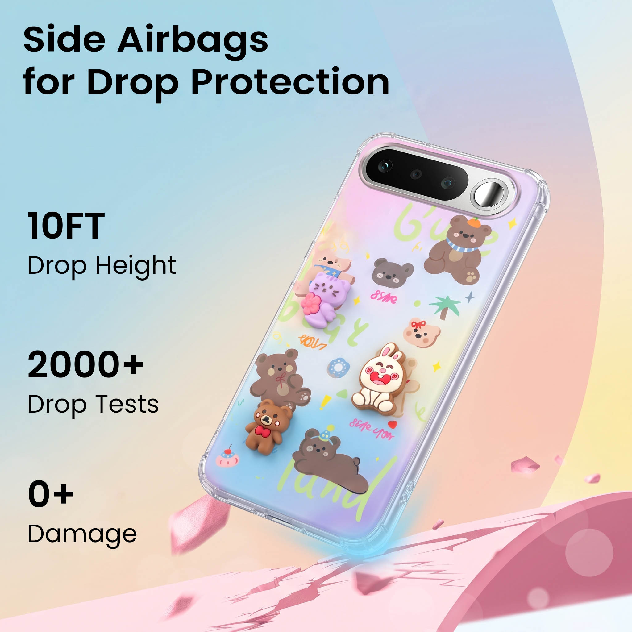 For Realme 16 Back Cover Case (3D Cute Cartoons | Hard Back Side Soft | Matte Premium Finish | HD Printing)