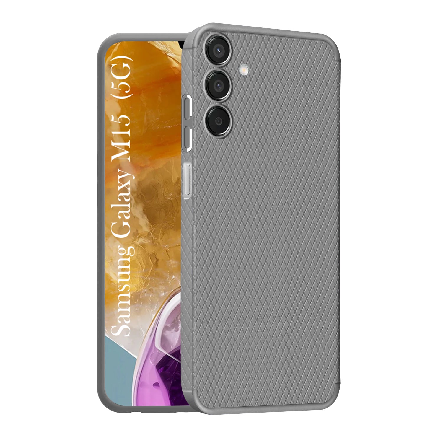 For Samsung Galaxy M15 5G Back Cover Case (Liquid Silicone | Side Grip | Camera Protection)