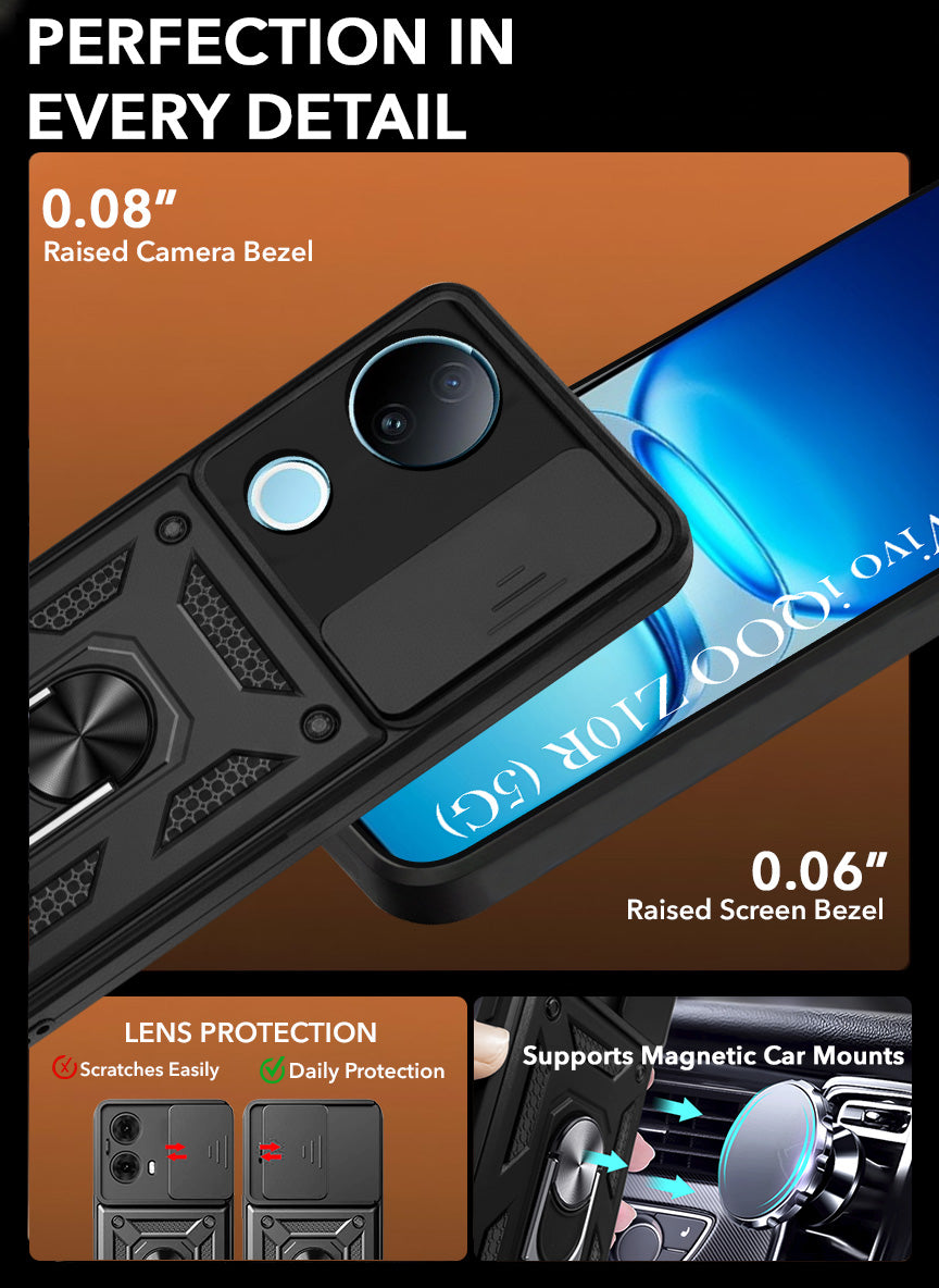 For Vivo iQOO Z10R Back Cover Case (Hybrid Dual Armor Polycarbonate)