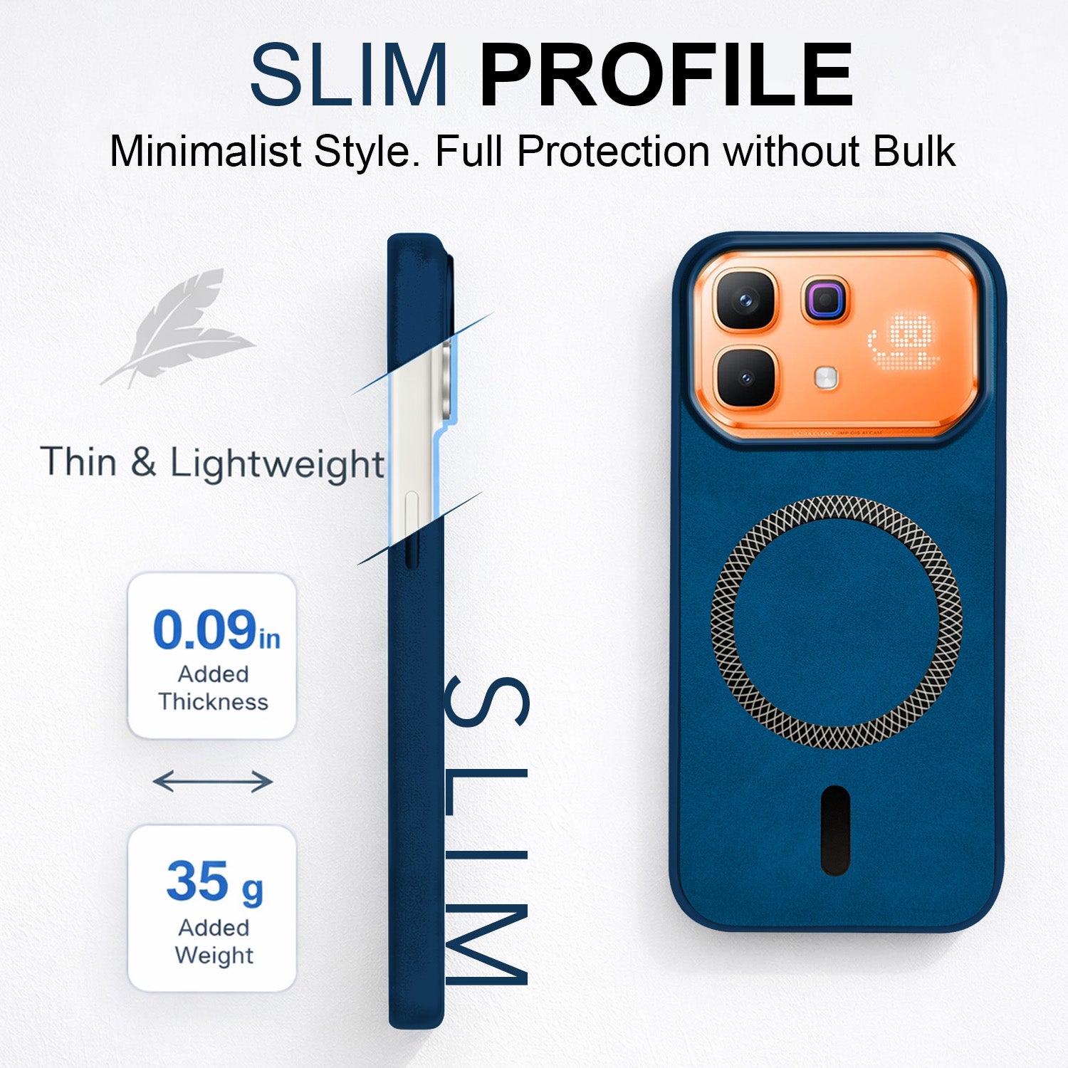For Infinix Note 60 Pro 5G Back Cover Case Leather Finish (MagSafe Compatible Wireless Charging | Soft Touch | Camera Bump Protection)