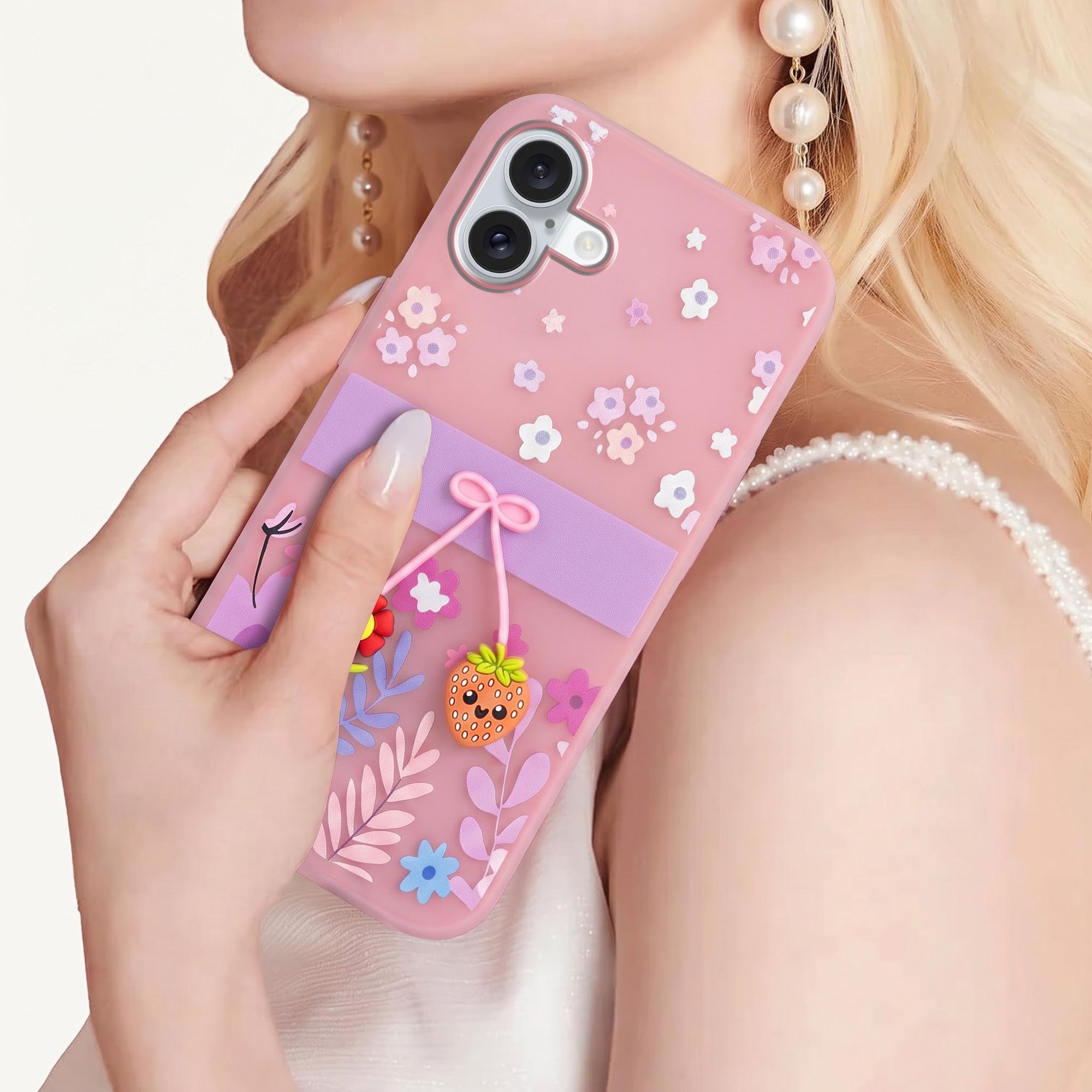 For Apple iPhone 16 Plus Back Cover Case (3D Cute Cartoons | Hard Back Side Soft | Matte Premium Finish | HD Printing)