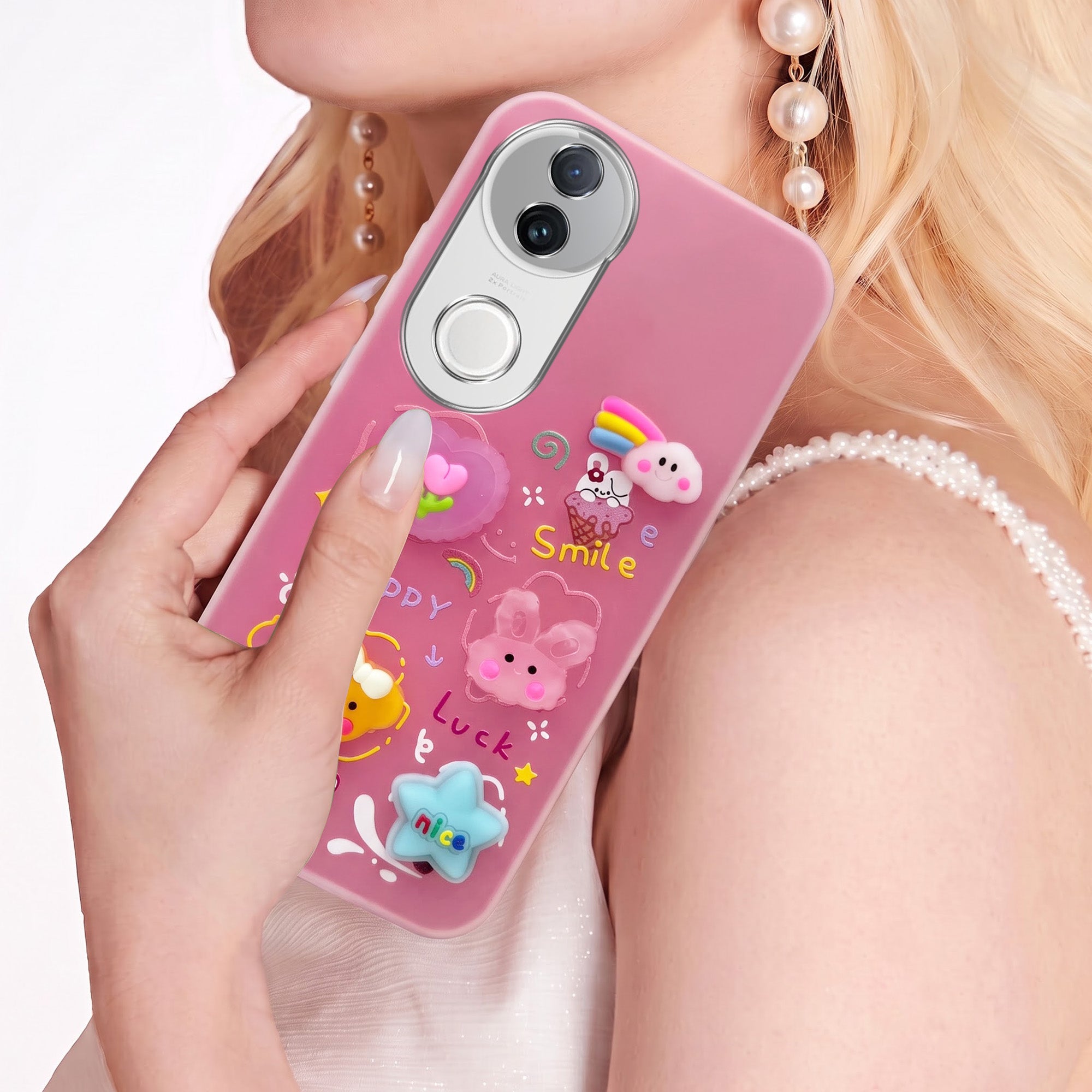 For Vivo iQOO Z10R Back Cover Case (3D Cute Cartoons | Hard Back Side Soft | Matte Premium Finish | HD Printing)