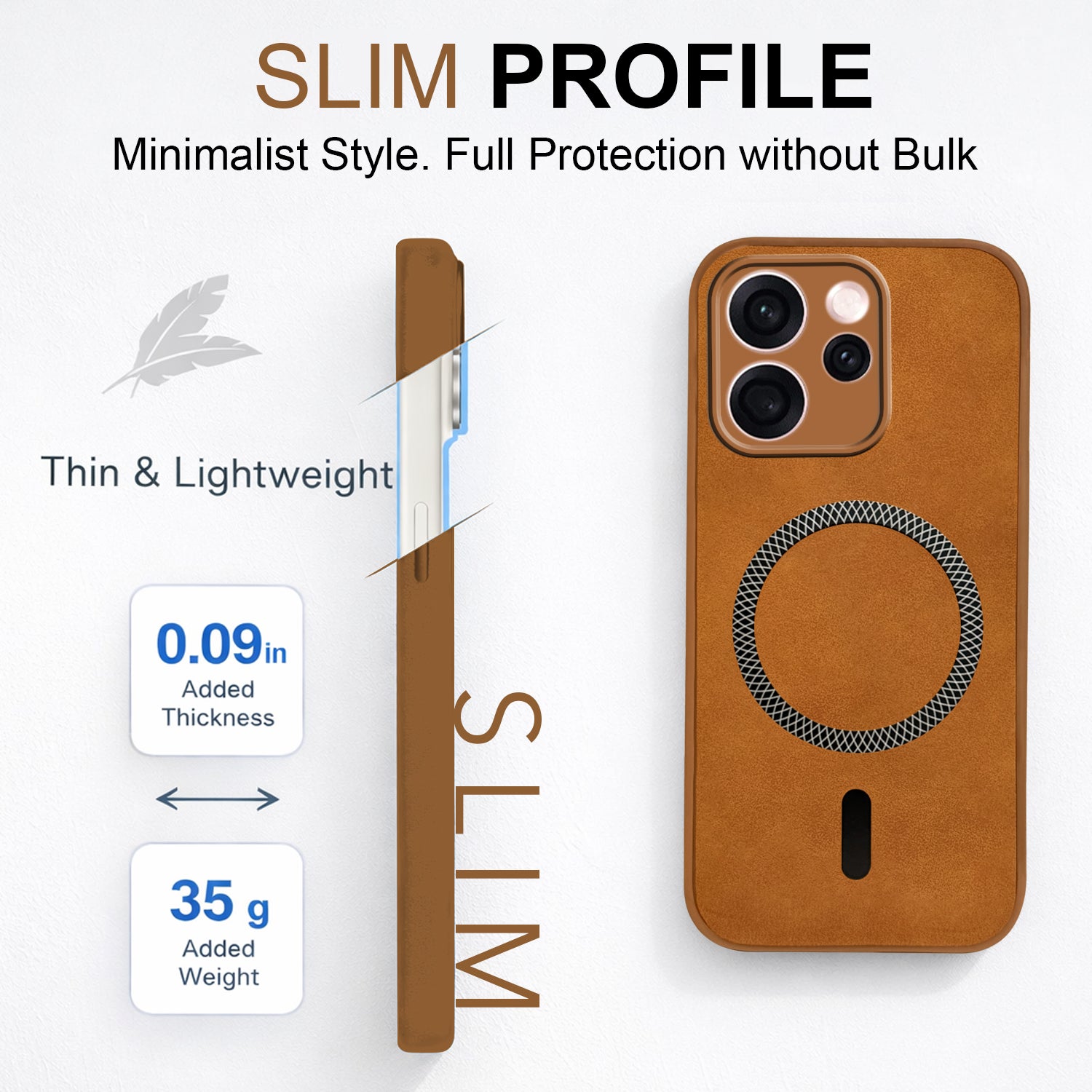 For Oppo Reno15 Pro Mini 5G | Oppo Reno 15 Pro Mini 5G Back Cover Case  Leather Finish  (MagSafe Compatible Wireless Charging | Soft Touch | Camera Bump Protection)