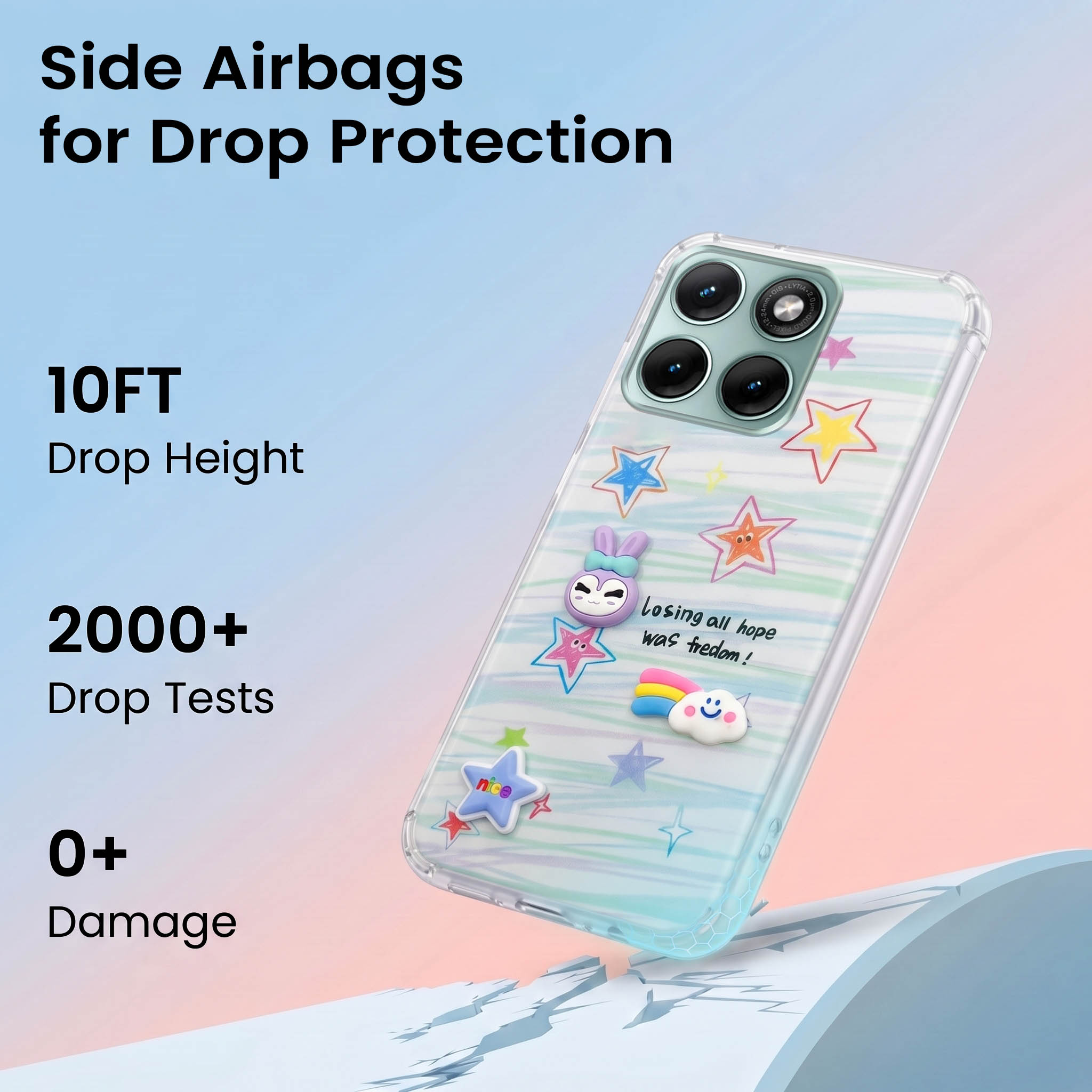 For Motorola Moto Edge 70 Fusion Back Cover Case (3D Cute Cartoons | Hard Back Side Soft | Matte Premium Finish | HD Printing)
