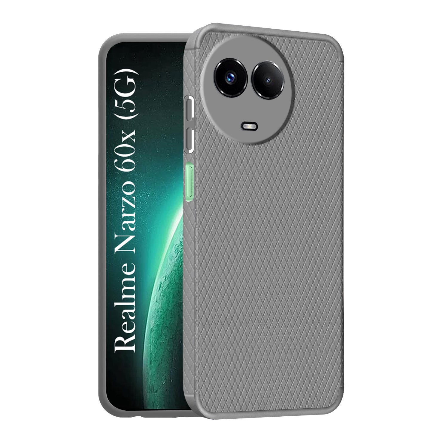 For Realme Narzo 60x Back Cover Case (Liquid Silicone | Side Grip | Camera Protection)