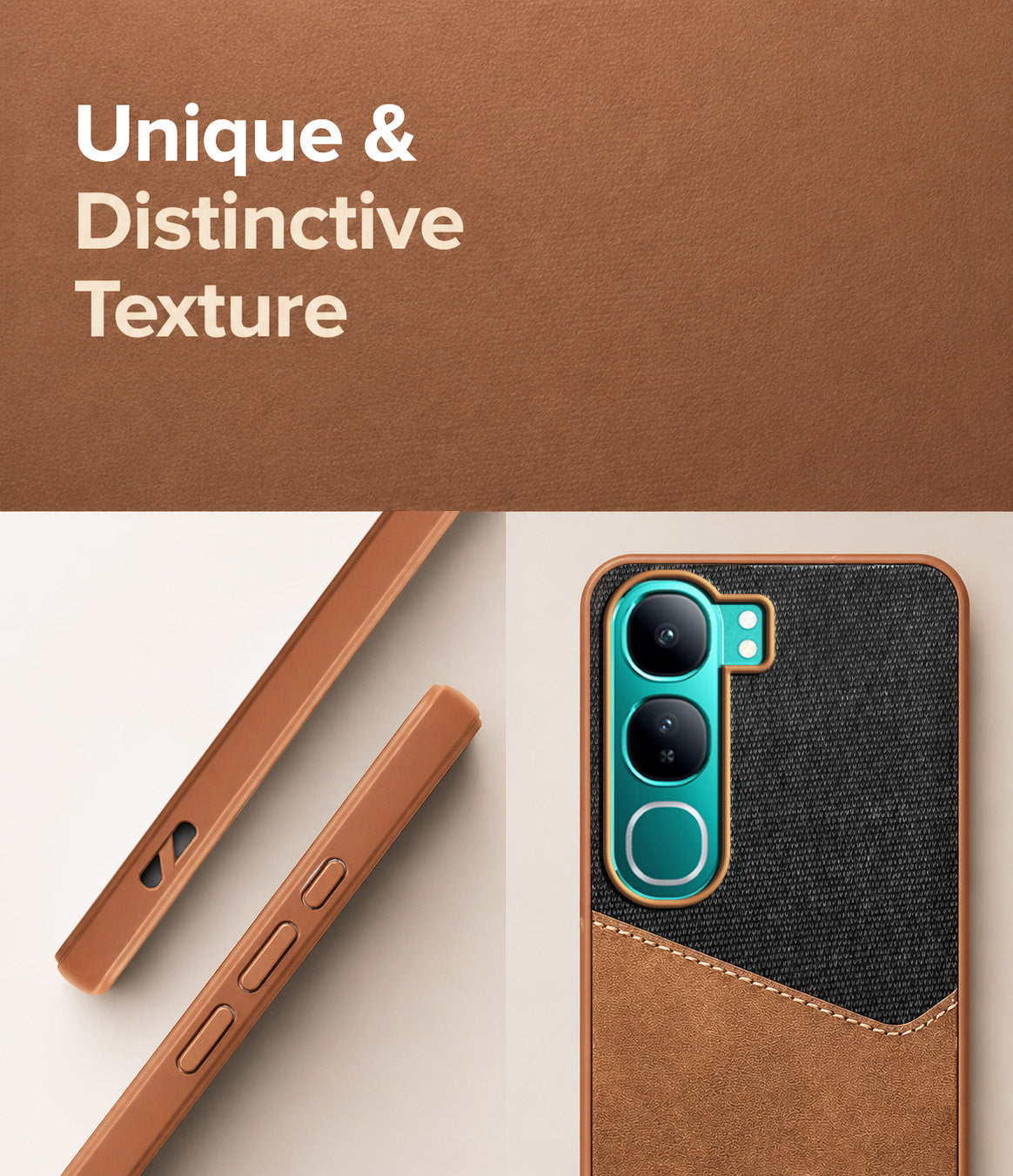 For Vivo Y300 Back Cover Case (Dual PU Leather Stitch | Professional Minimalist | Soft and Flexible)
