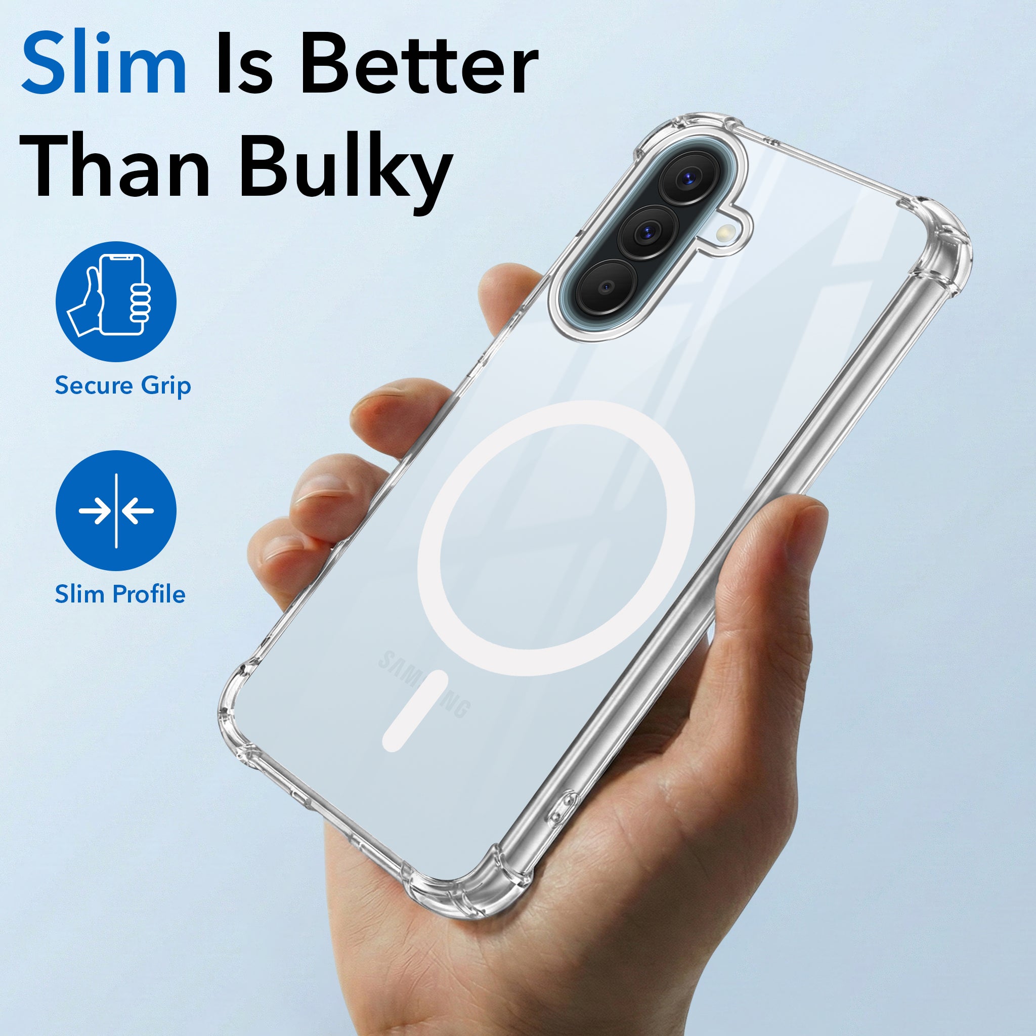 For Samsung Galaxy A57 5G Back Cover Shockproof Crystal-Clear (Magsafe Wireless Support | Drop & Camera Protection | Hard Polycarbonate)