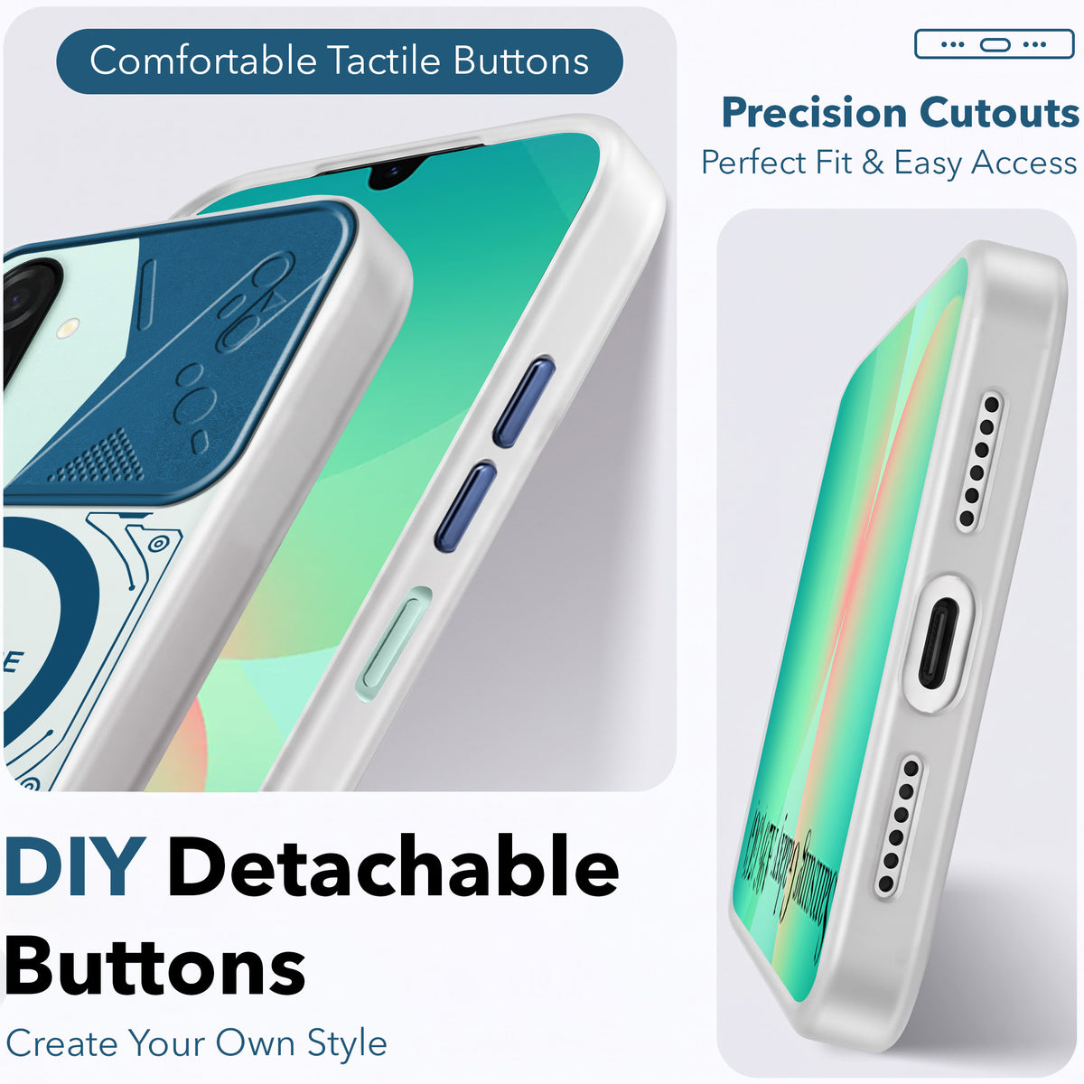 For Samsung Galaxy A26 5G Metallic Back Cover Case (Metallic Camera Protection & Buttons | Translucent Milky Shade | Hard Polycarbonate)