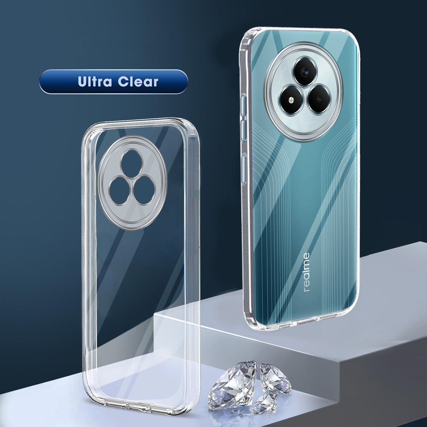 For Realme Narzo 80 Pro Back Cover (Silicone Clear Shockproof Case with Camera Protection and Dust Plugs | Transparent) (Copy)
