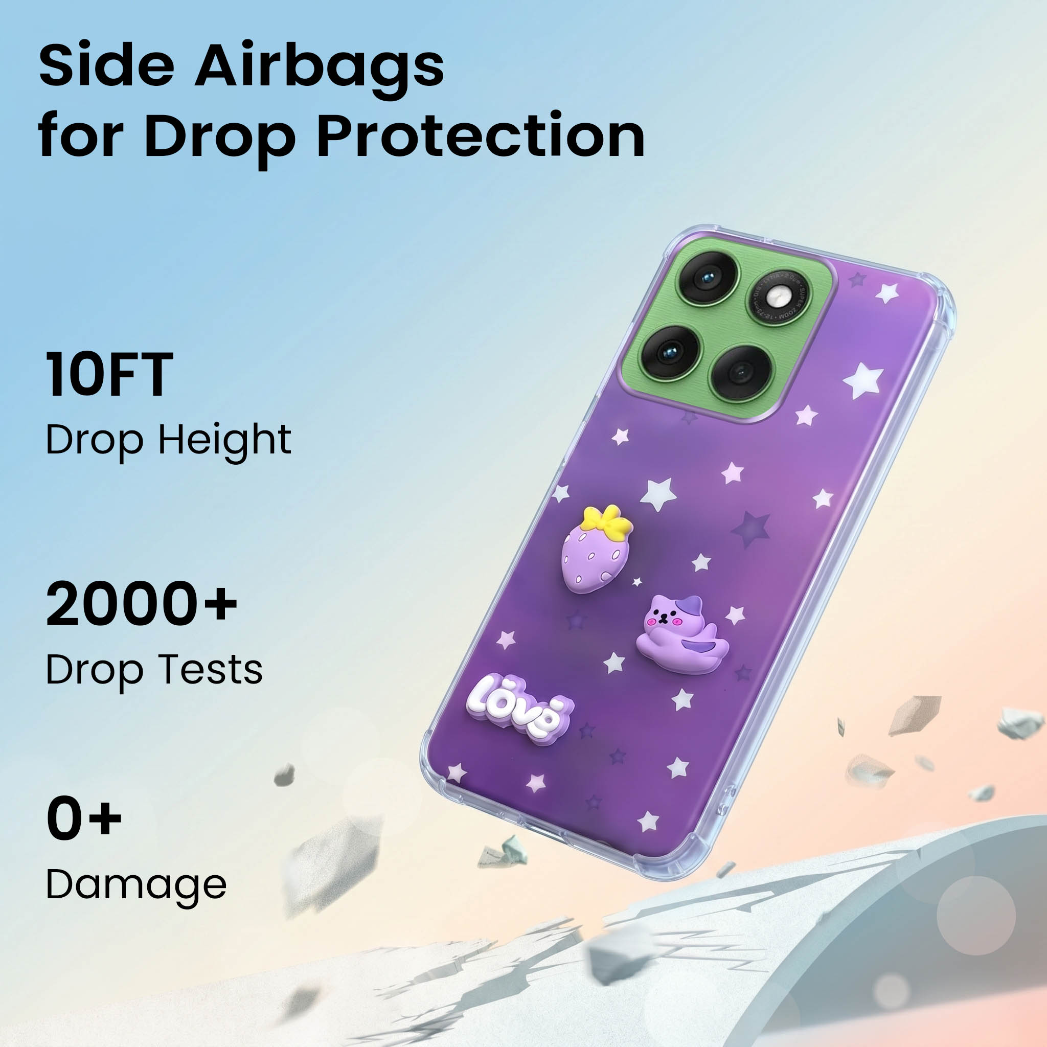 For Motorola Moto Edge 60 Back Cover Case (3D Cute Cartoons | Hard Back Side Soft | Matte Premium Finish | HD Printing)