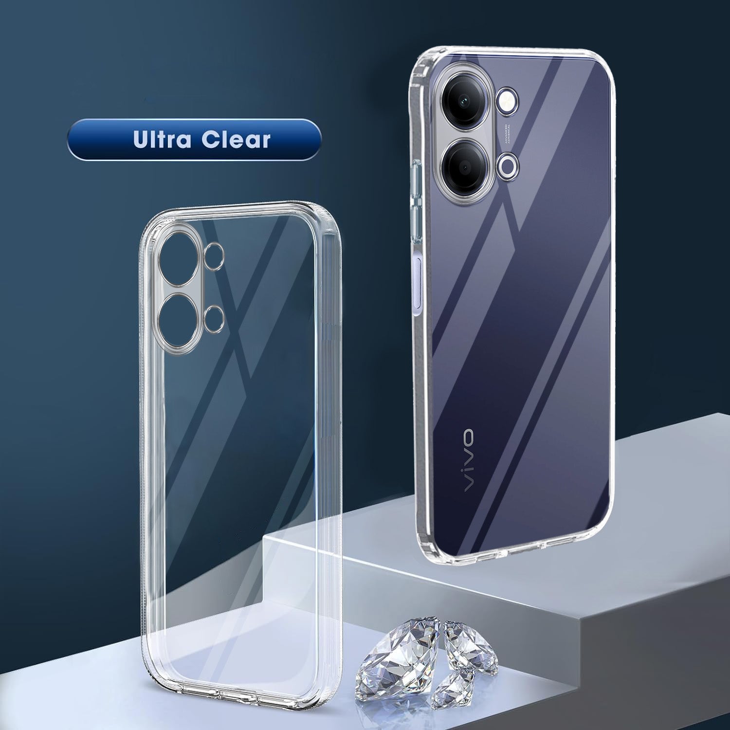 For Vivo Y11 | Vivo Y21 5G Back Cover Case Silicone (Clear Shockproof Case with Camera Protection | Soft and Flexible | Transparent)