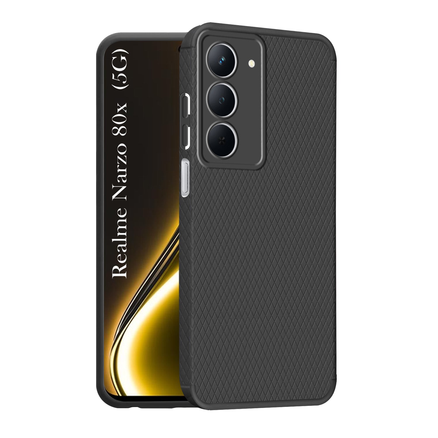 For Realme Narzo 80x Back Cover Case (Liquid Silicone | Side Grip | Camera Protection)