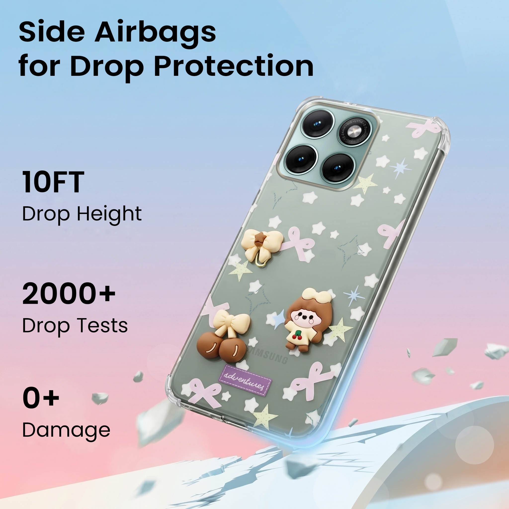 For Motorola Moto Edge 70 Fusion Back Cover Case (3D Cute Cartoons | Hard Back Side Soft | Matte Premium Finish | HD Printing)