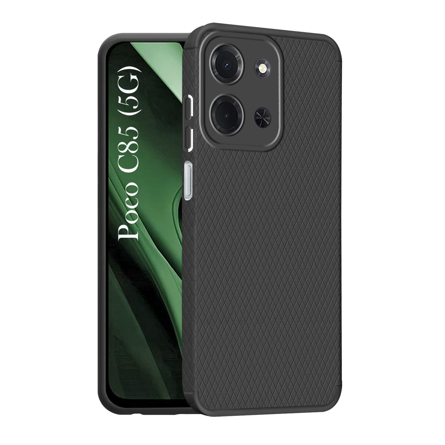 For Poco C85 5G Back Cover Case Liquid Silicone (Camera Protection | Side Grip Texture | Soft and Flexible)