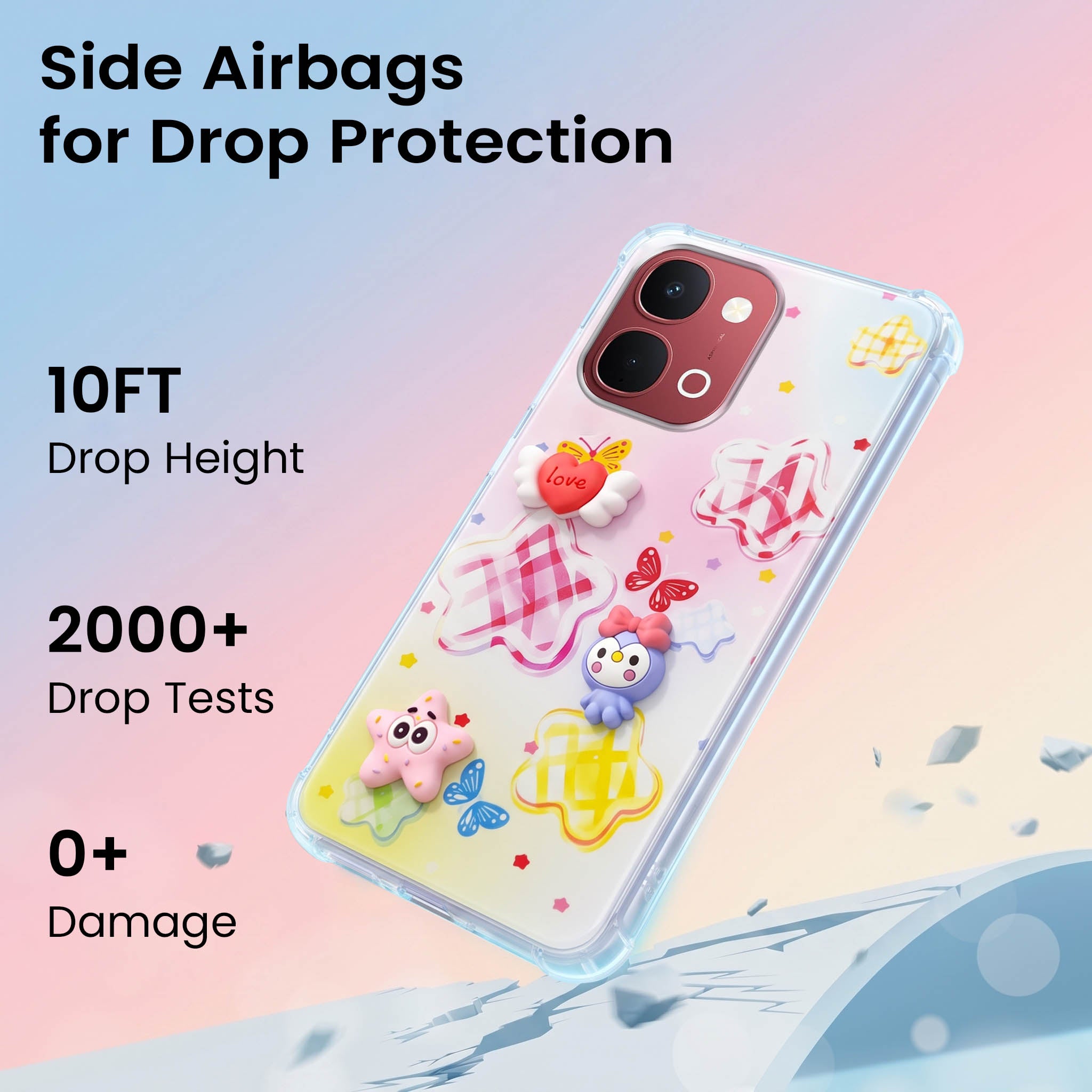For Vivo Y31T 5G Back Cover Case (3D Cute Cartoons | Hard Back Side Soft | Matte Premium Finish | HD Printing)