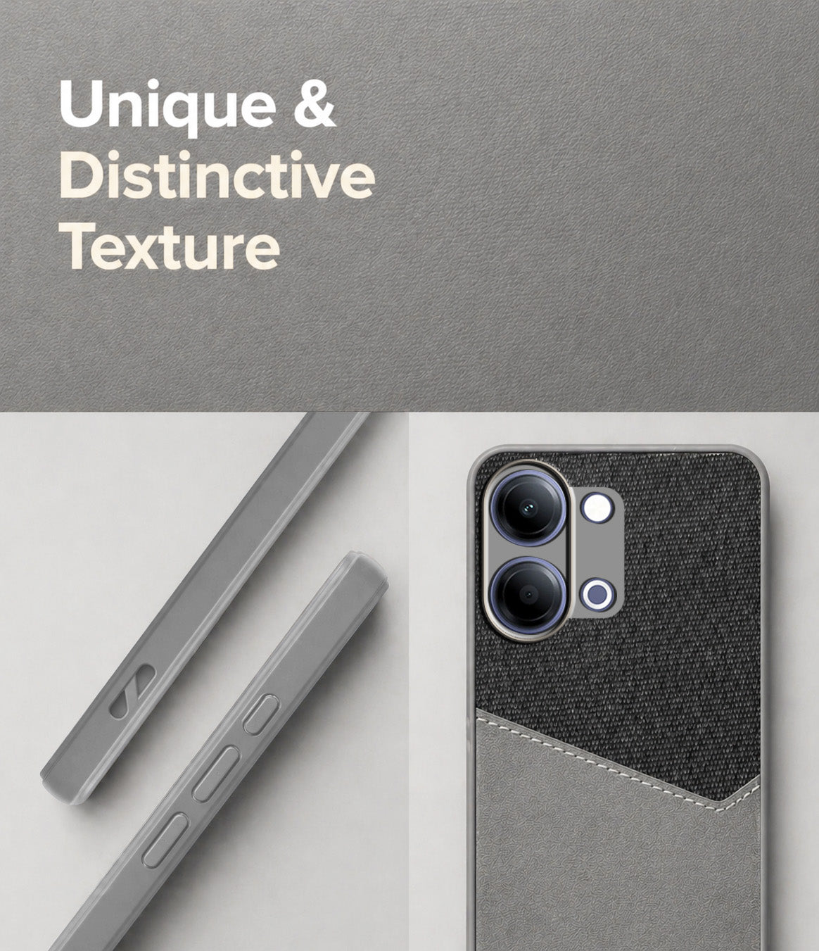 For Vivo Y05 4G Back Cover Case (Dual PU Leather Stitch | Professional Minimalist | Soft and Flexible)