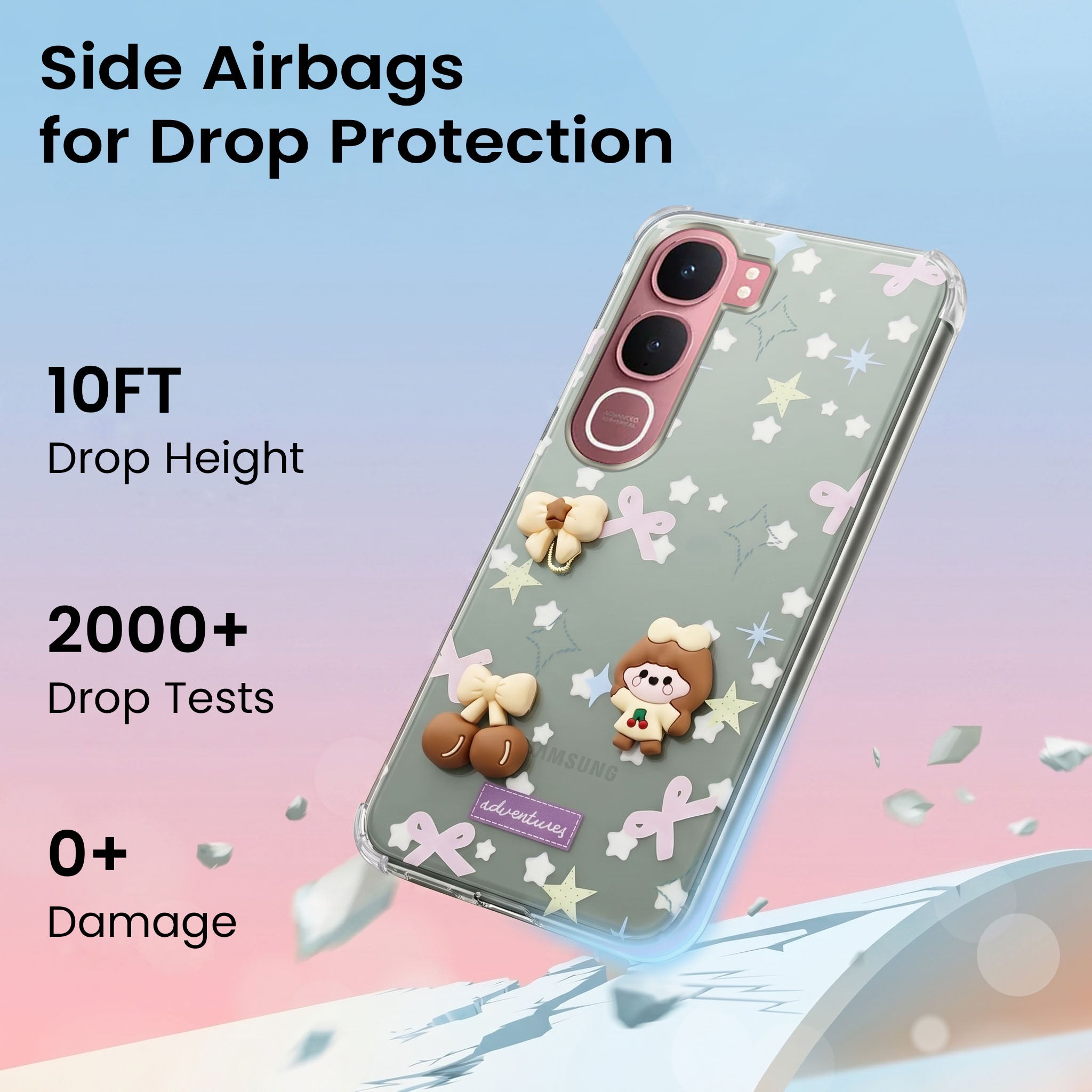 For Vivo Y31 5G Back Cover Case (3D Cute Cartoons | Hard Back Side Soft | Matte Premium Finish | HD Printing)