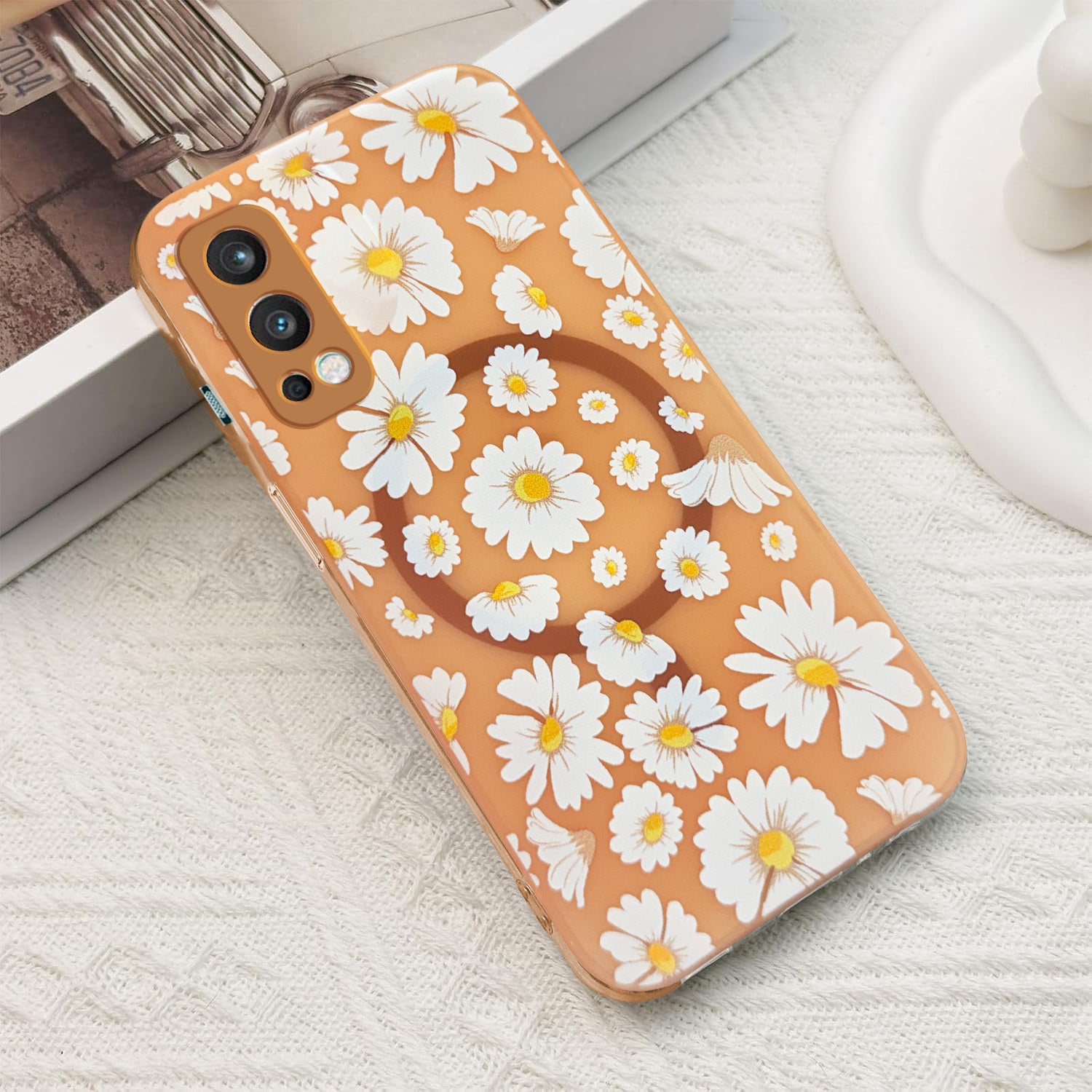 For OnePlus Nord 2 Back Cover Case (Cute Floral Design | Flower Print for Girls | MagSafe Compatible Wireless Charging)