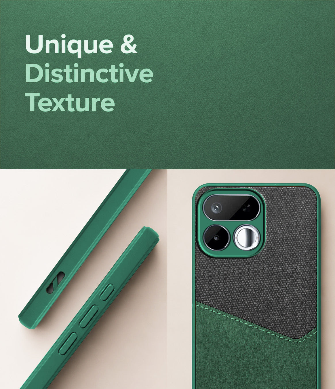 For Realme 16T 5G Back Cover Case (Dual PU Leather Stitch | Professional Minimalist | Soft and Flexible)