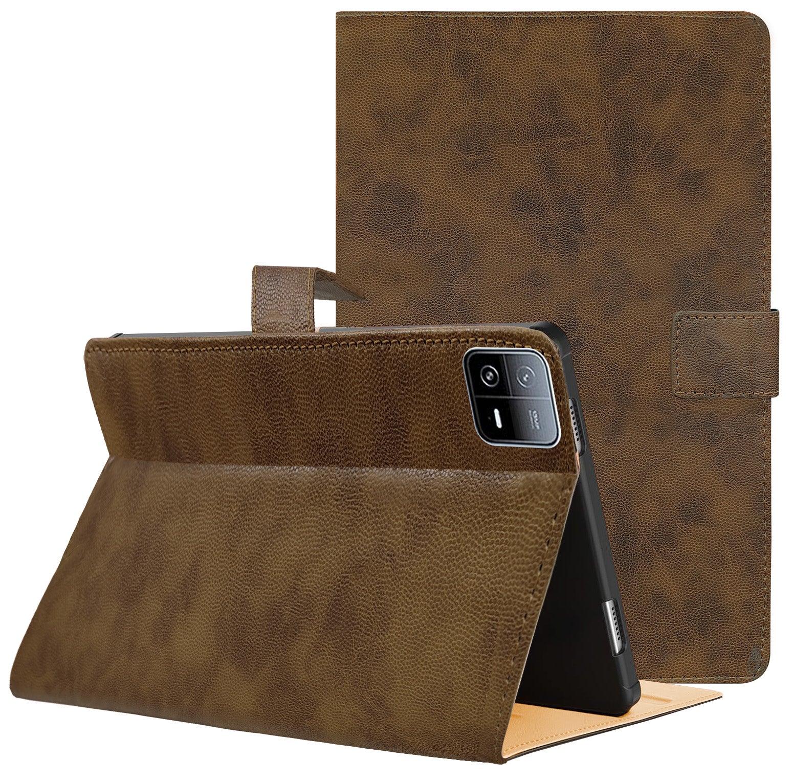 For Xiaomi Pad 6 11 Inch 23043RP34C/23043RP34G/23043RP34I Flip Cover Folio Cover(PU Leather | Multi-Angle Smart Stand | Card Storage Slots | Silicone Back Pouch)
