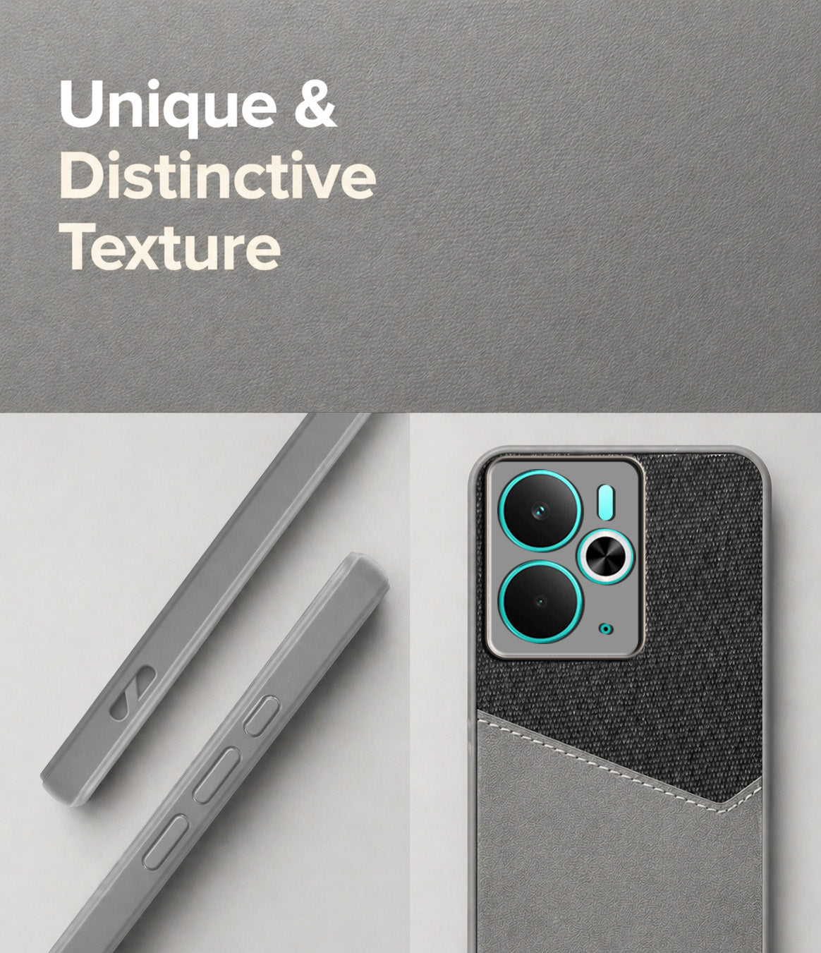 For Realme 14T Back Cover Case  (Dual PU Leather Stitch | Professional Minimalist | Soft and Flexible)