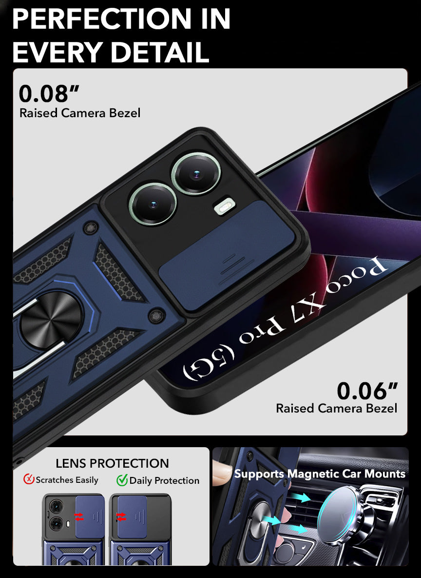 For Poco X7 Pro Back Cover Case (Hybrid Dual Armor Polycarbonate)