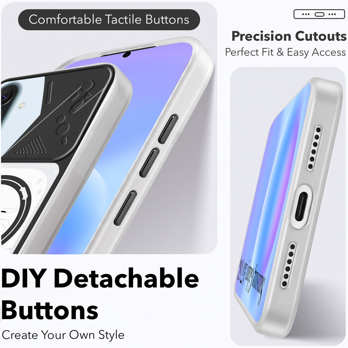 For Samsung Galaxy A57 5G Metallic Back Cover Case (Metallic Camera Protection & Buttons | Translucent Milky Shade | Hard Polycarbonate)