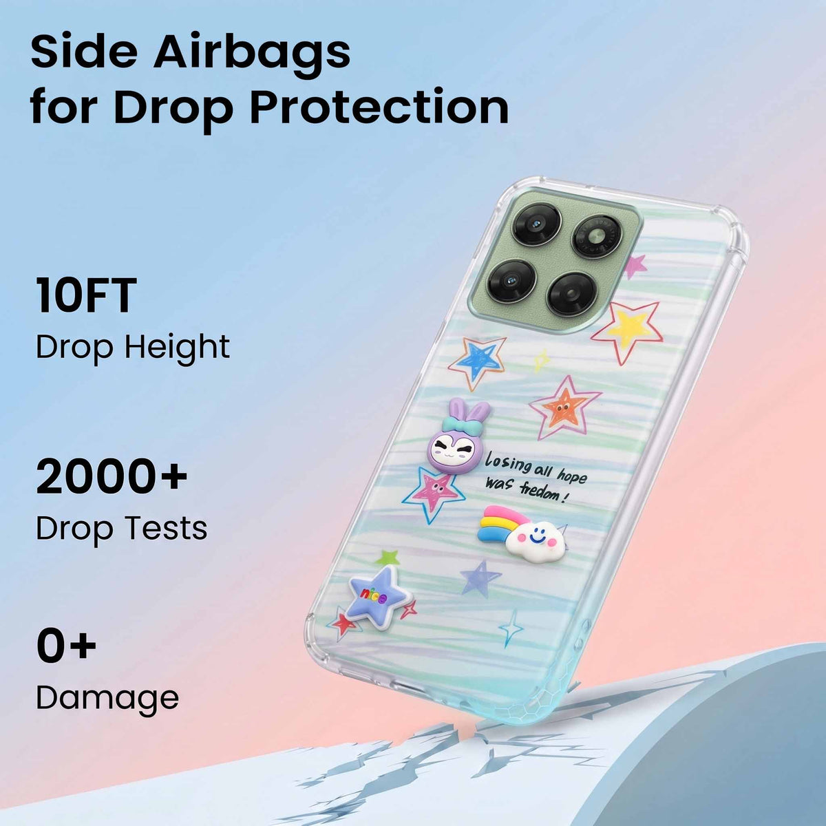 For Motorola Moto G77 Power Back Cover Case (3D Cute Cartoons | Hard Back Side Soft | Matte Premium Finish | HD Printing)