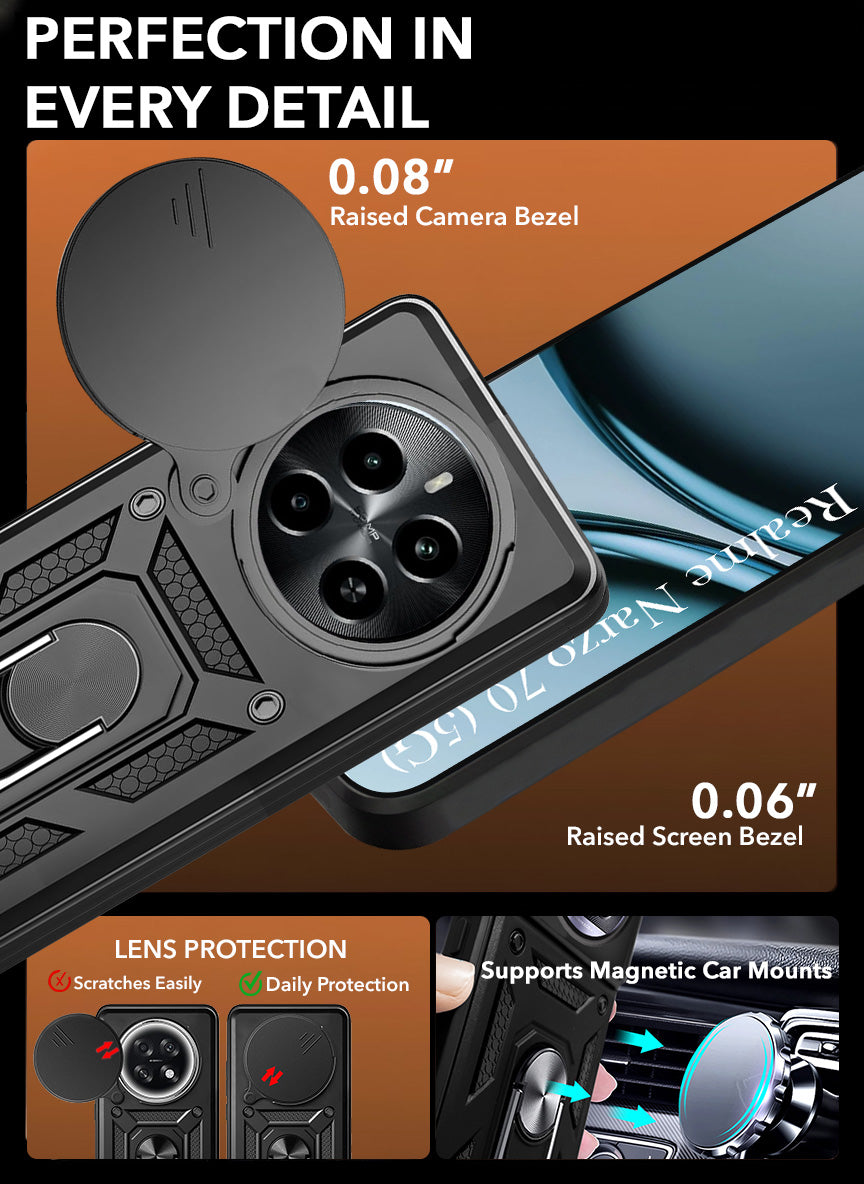 For Realme Narzo 70 5G Back Cover Case (Hybrid Dual Armor Polycarbonate)