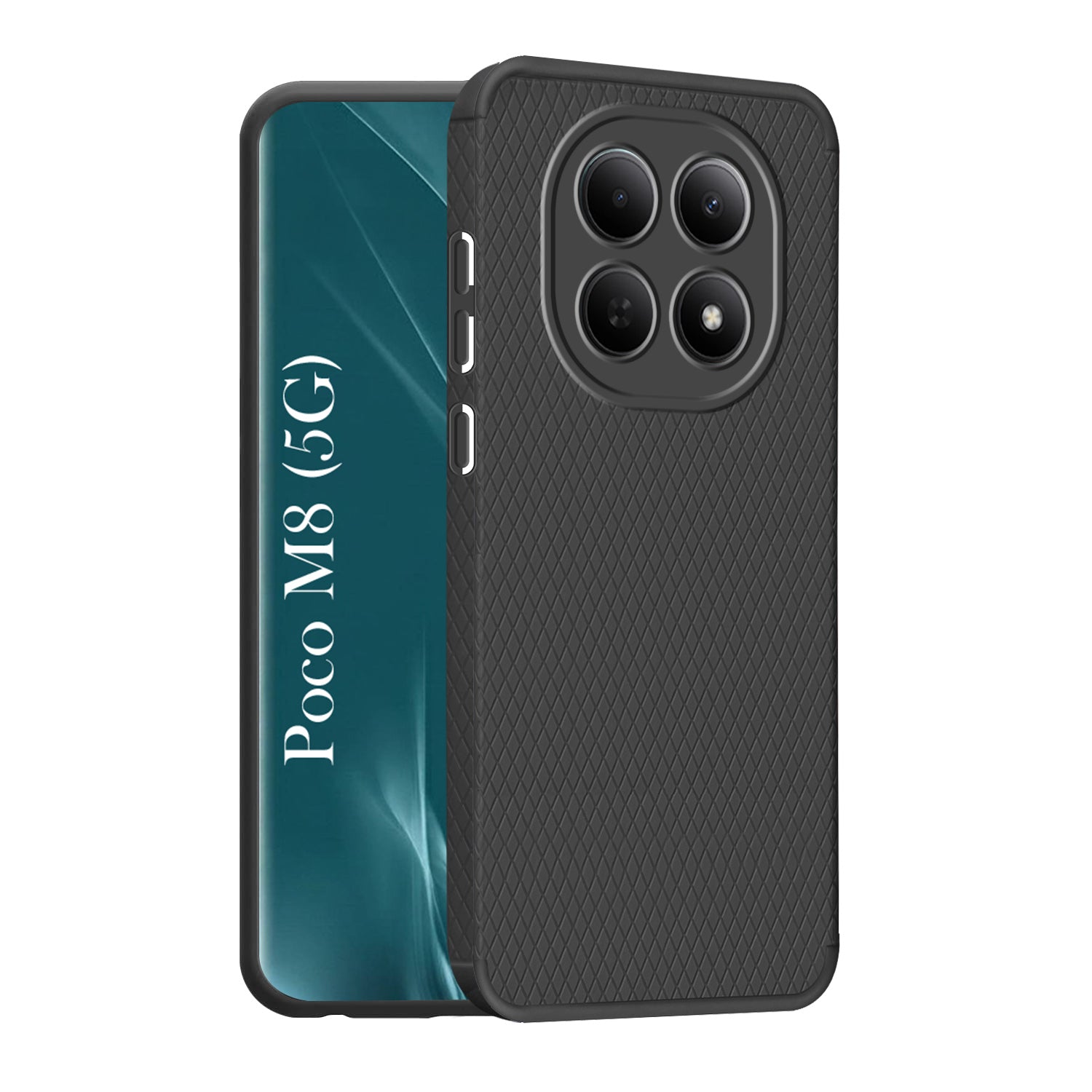 For Poco M8 5G Back Cover Case Liquid Silicone (Camera Protection | Side Grip Texture | Soft and Flexible)