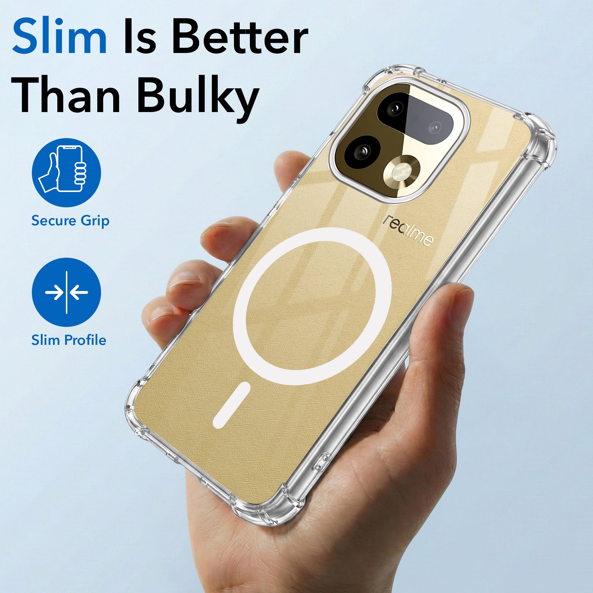 For Realme 16 Pro Plus 5G Back Cover Shockproof Crystal-Clear (Magsafe Wireless Support | Drop & Camera Protection | Hard Polycarbonate)