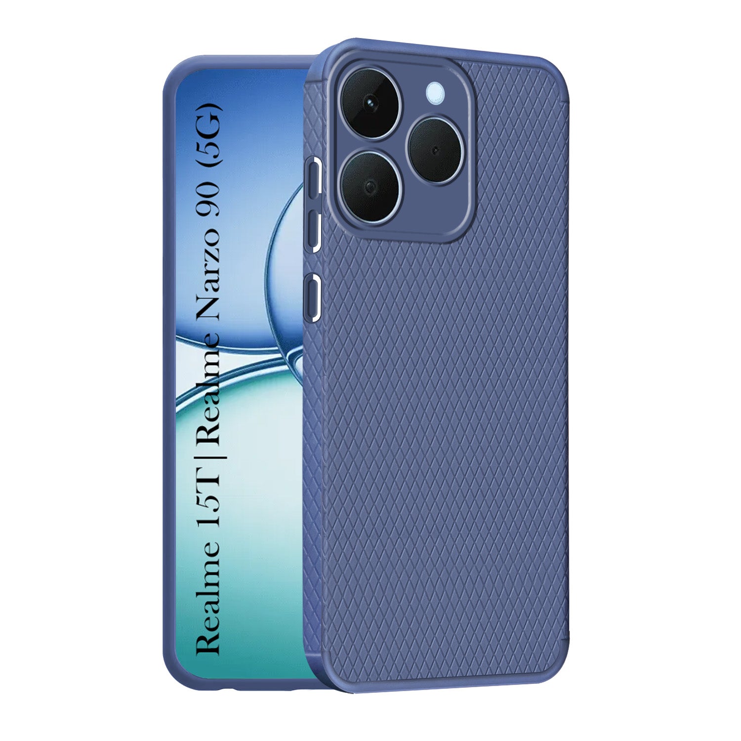 For Realme 15T | Realme Narzo 90 Back Cover Case(Camera Protection | Side Grip Texture | Soft and Flexible)