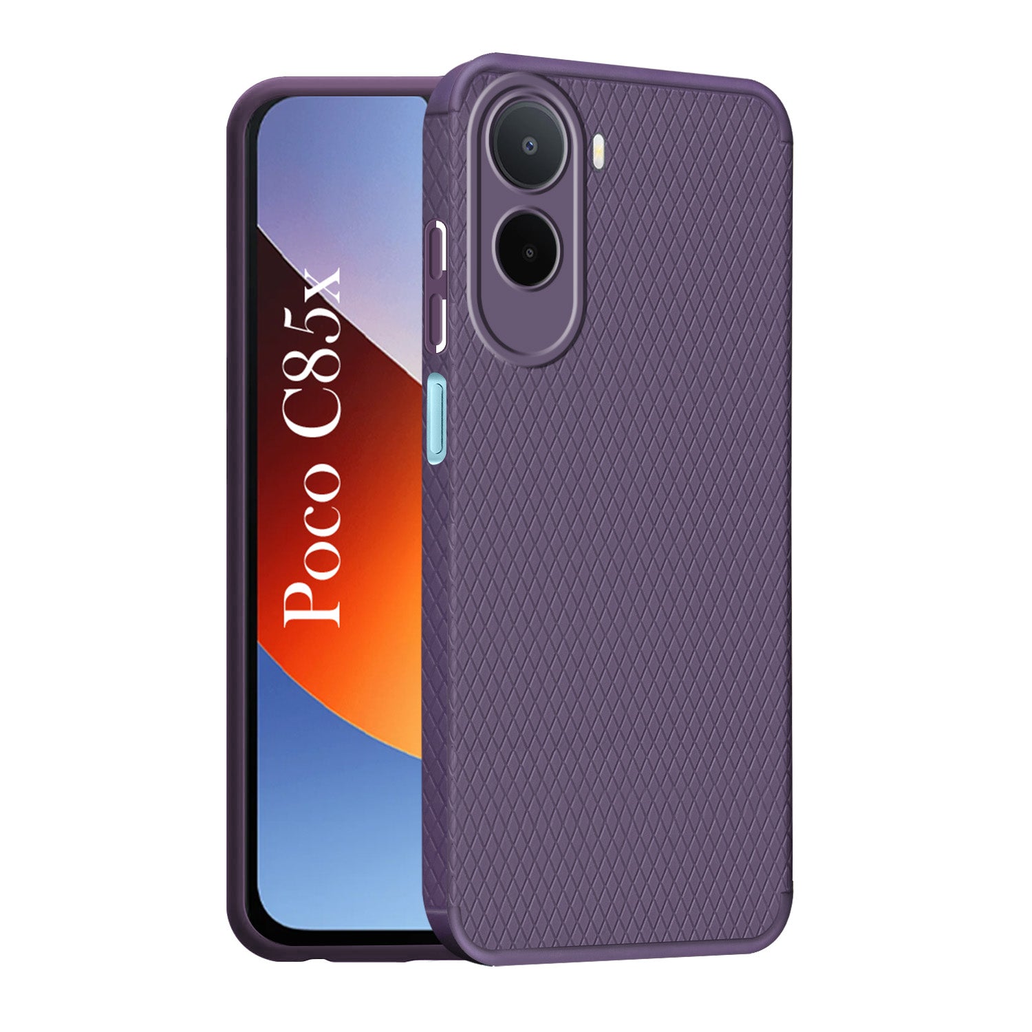 For Poco C85x 5G Back Cover Case Liquid Silicone (Camera Protection | Side Grip Texture | Soft and Flexible)