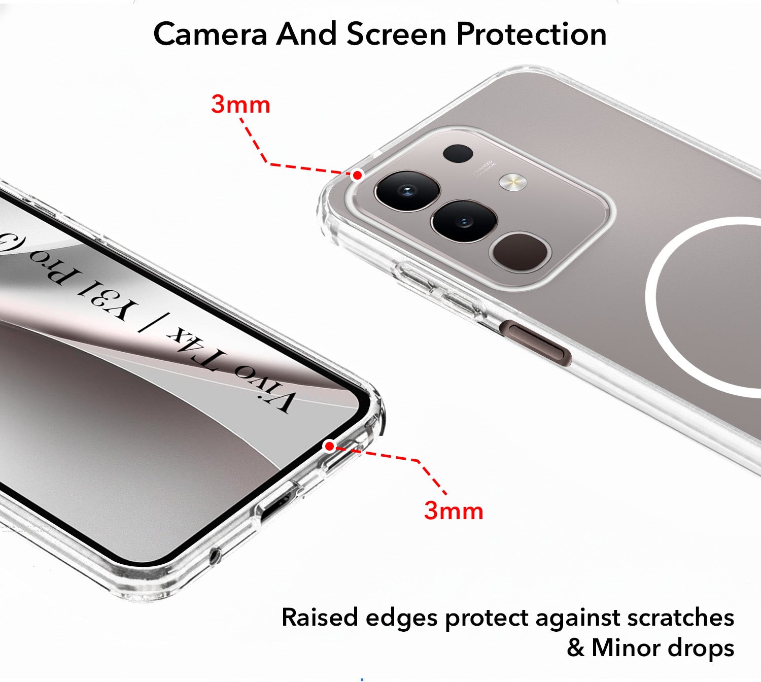 For Vivo T4x | Vivo Y31 Pro Back Cover Case Silicone (Slim Paper Thin | Camera Protection Bump | Minimalist Professional | Soft Flexible)