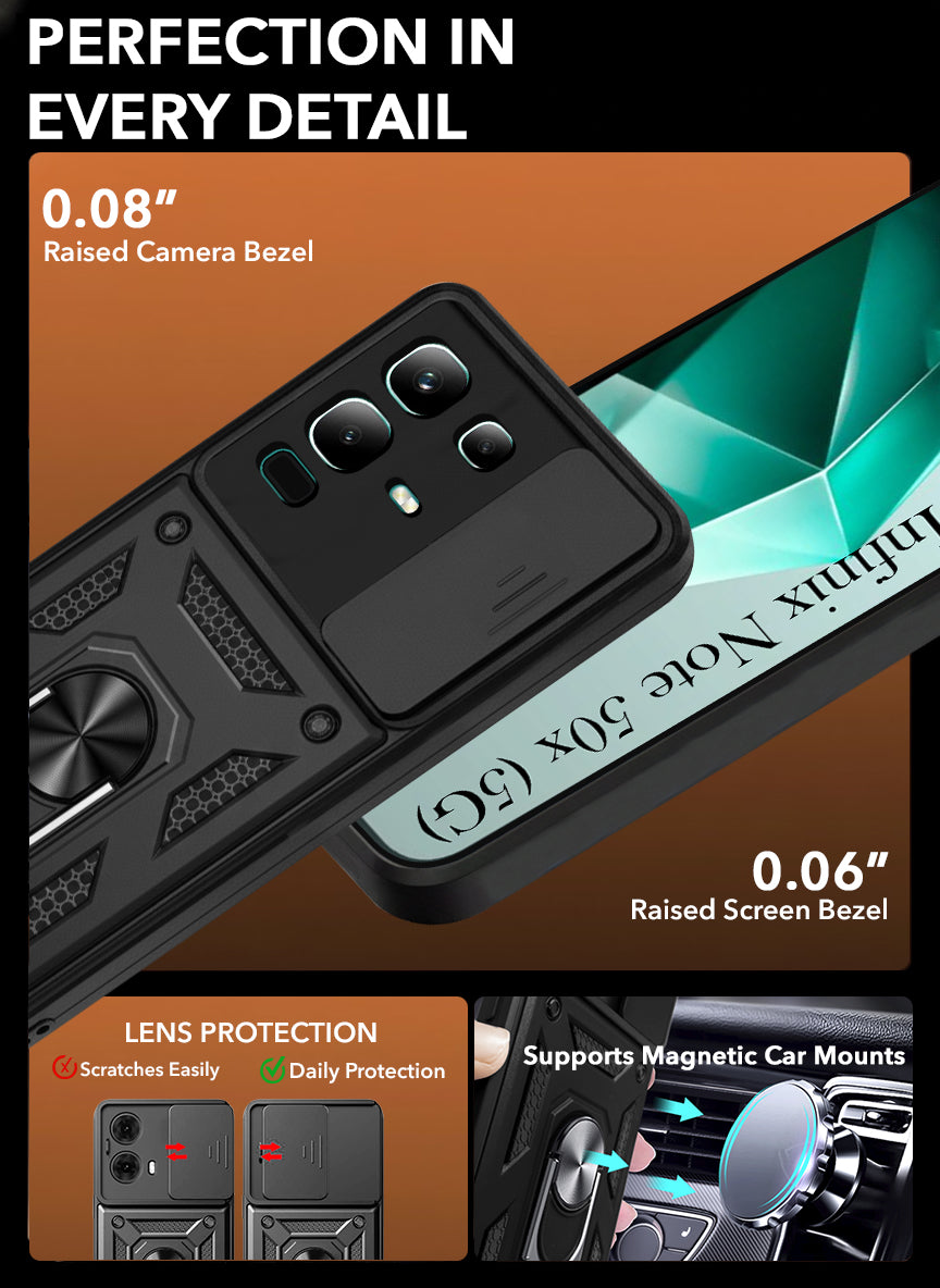 For Infinix Note 50x Back Cover Case (Hybrid Dual Armor Polycarbonate)