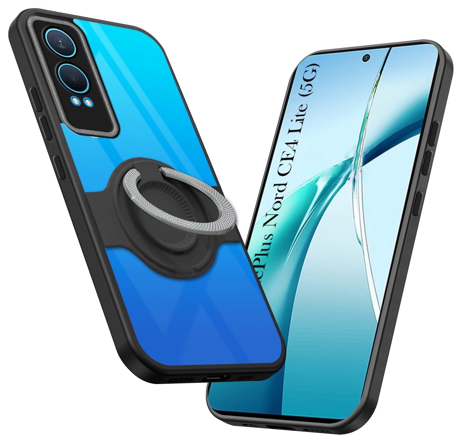 For OnePlus Nord CE 4 Lite Back Cover Case with stand (Built-in Ring Holder Kickstand | Lifetime Anti Yellow | Camera Protection)