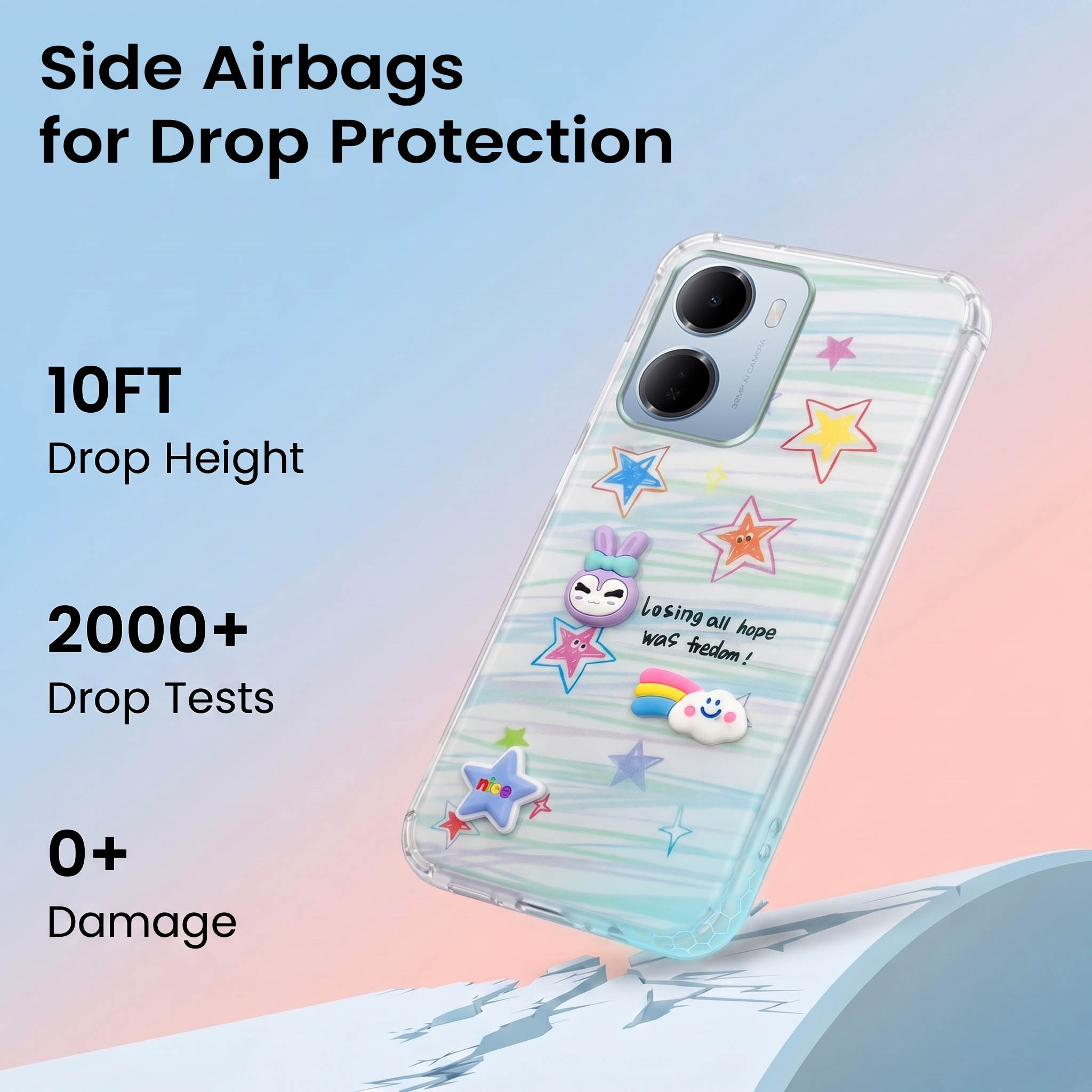 For Redmi 15A 5G Back Cover Case (3D Cute Cartoons | Hard Back Side Soft | Matte Premium Finish | HD Printing)