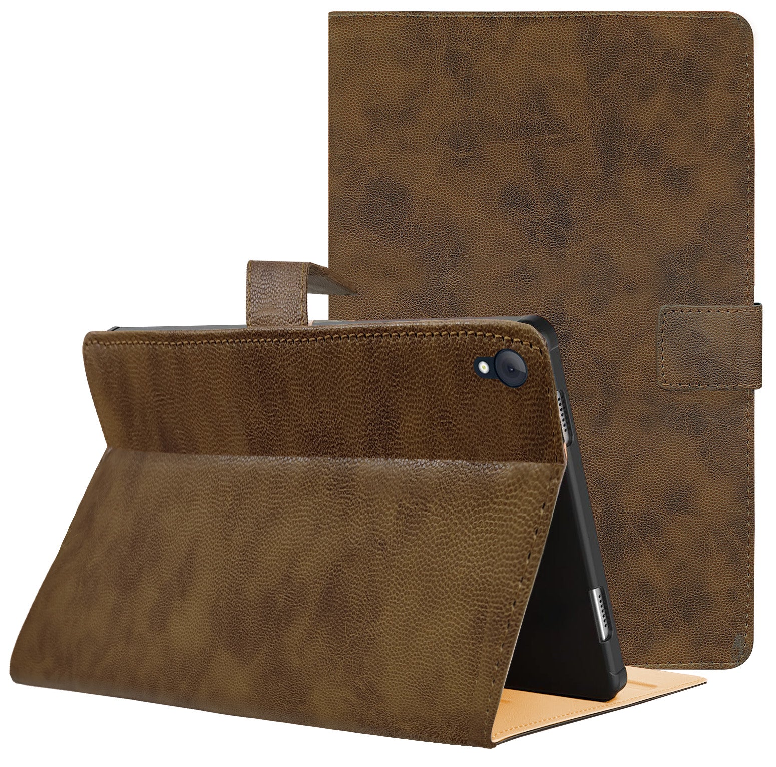 For Flip Cover Folio Cover Lenovo Tab K10 (TB-X6C6F, TB-X6C6X) 10 Inch (PU Leather | Multi-Angle Smart Stand | Card Storage Slots | Silicone Back Pouch)