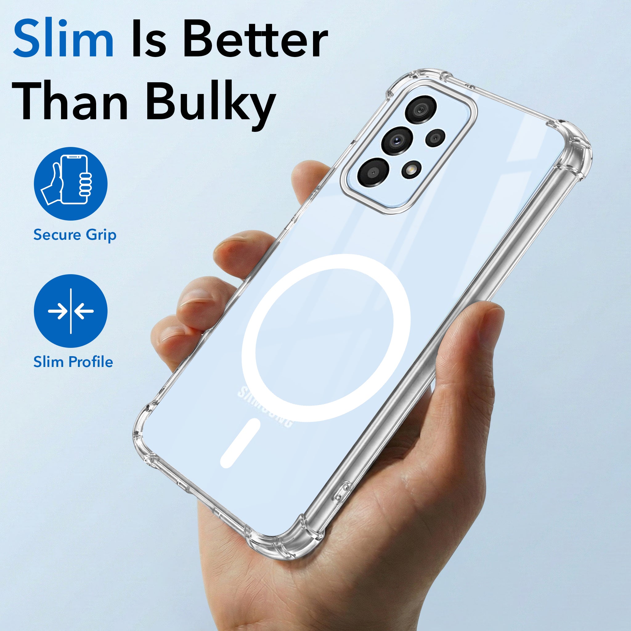 For Samsung Galaxy A33 5G Back Cover Shockproof Crystal-Clear (Magsafe Wireless Support | Drop & Camera Protection | Hard Polycarbonate)