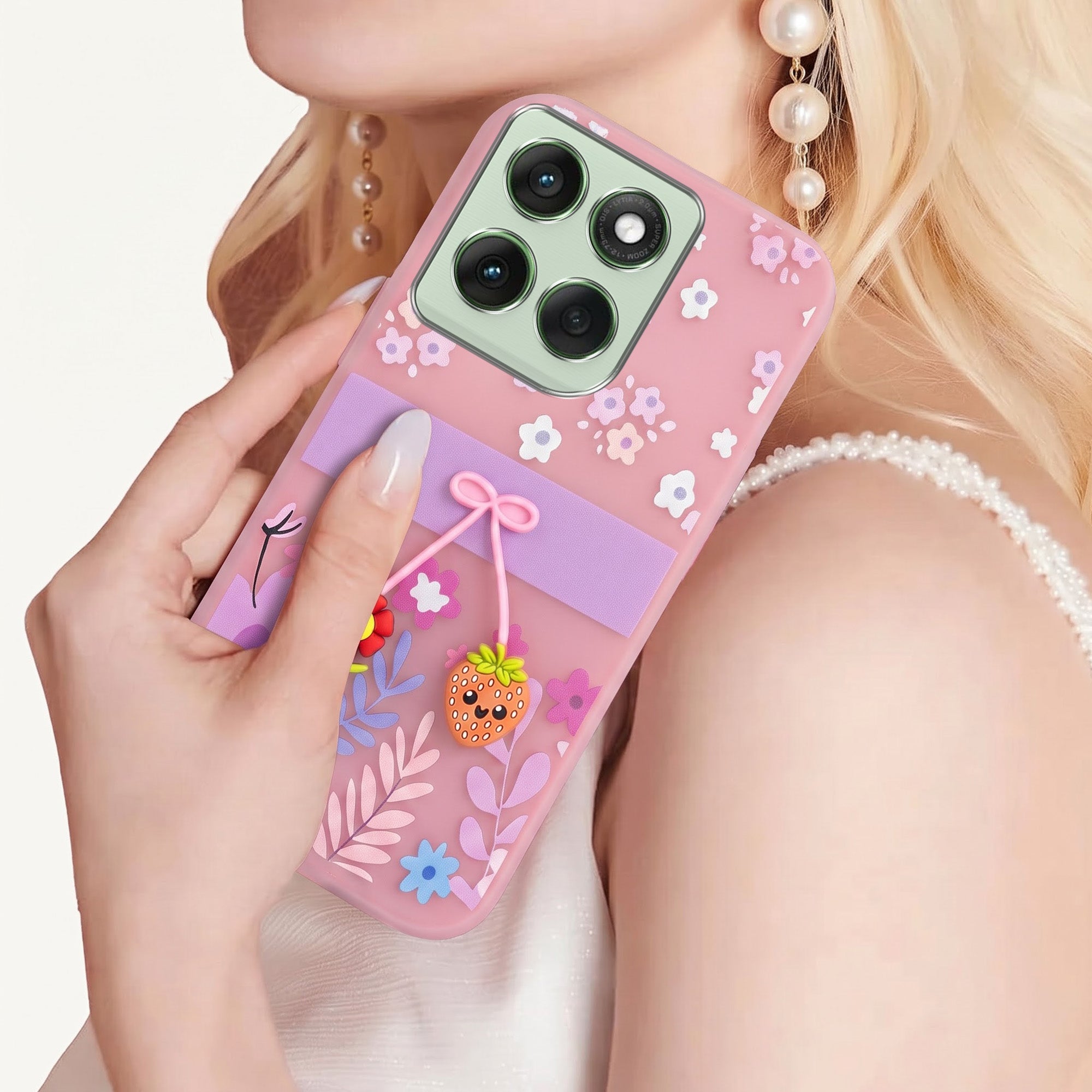 For Motorola Moto Edge 60 Back Cover Case (3D Cute Cartoons | Hard Back Side Soft | Matte Premium Finish | HD Printing)
