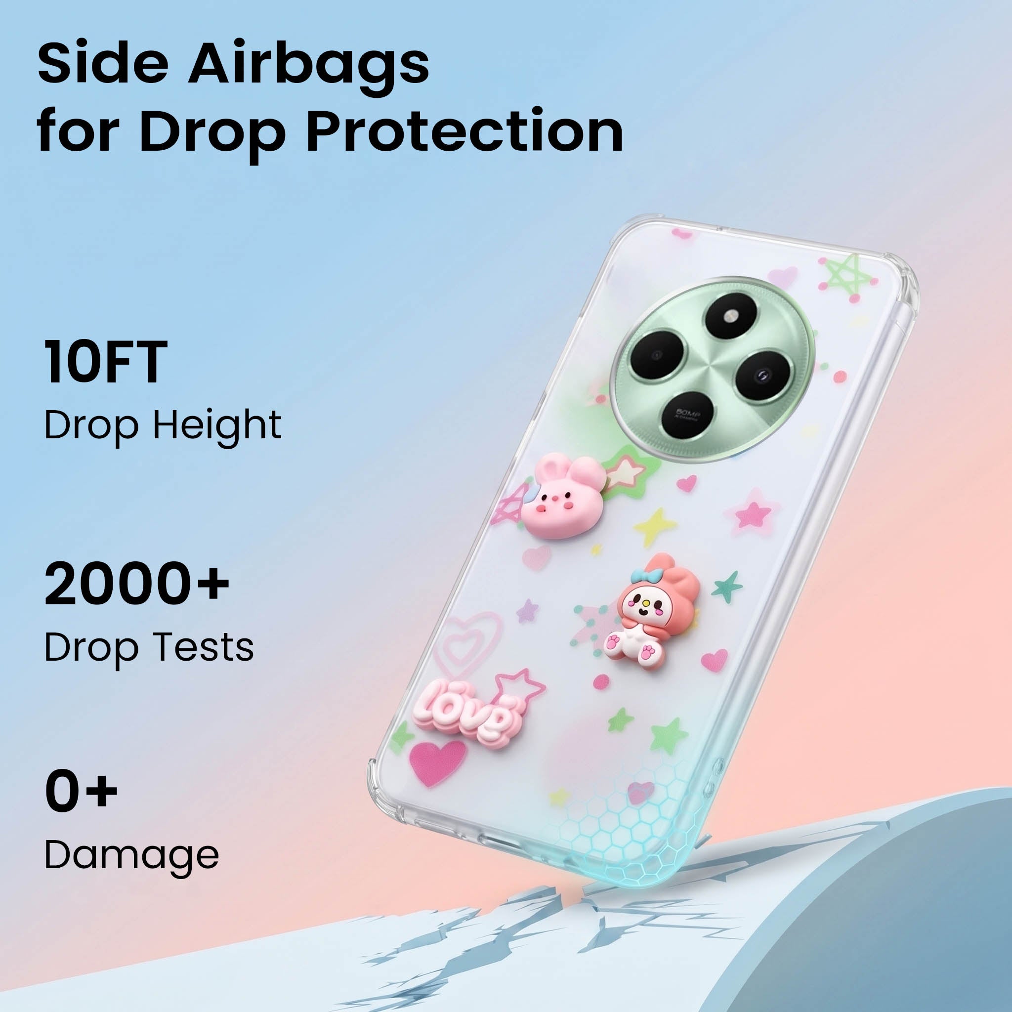 For Poco C75 | Poco M7 Back Cover Case (3D Cute Cartoons | Hard Back Side Soft | Matte Premium Finish | HD Printing)