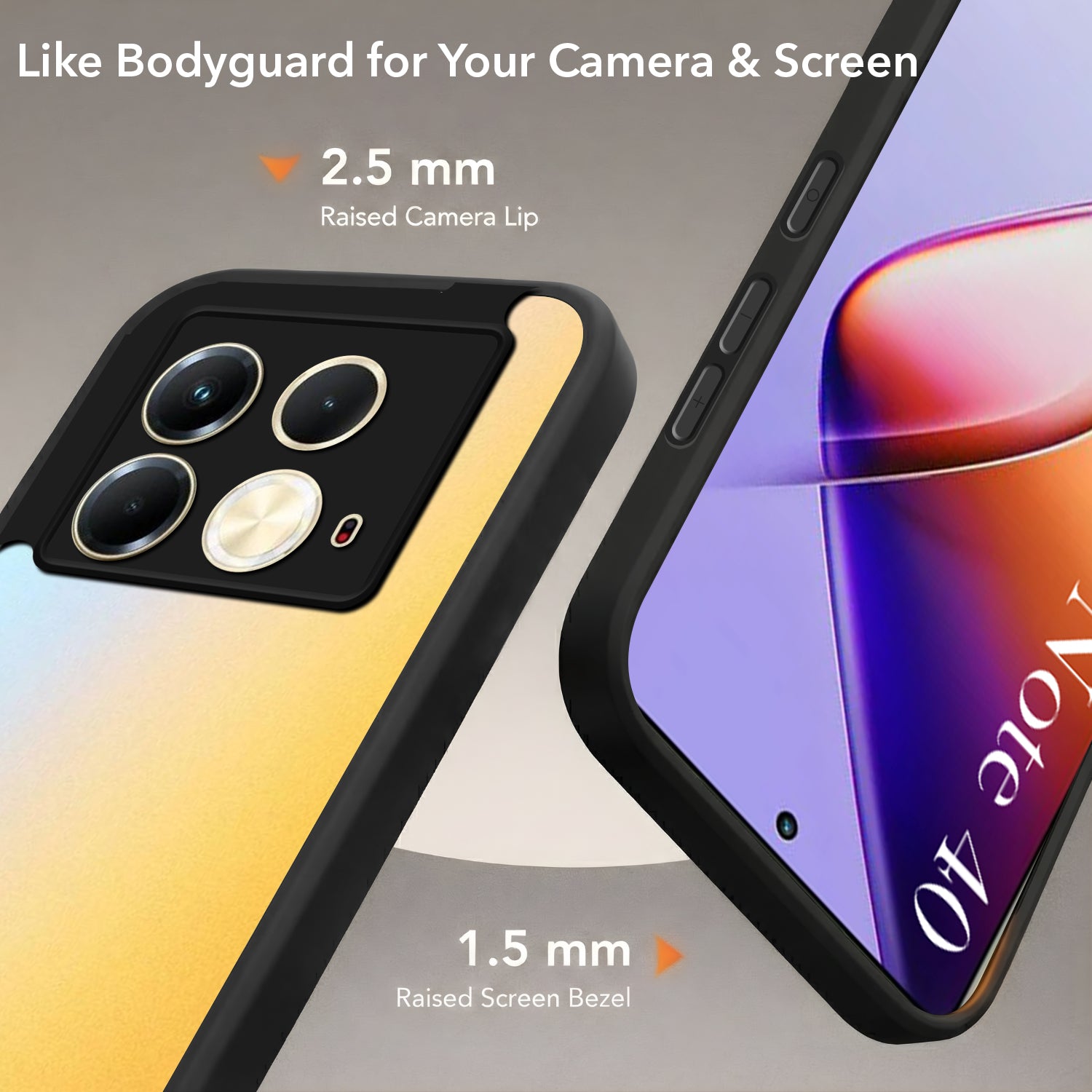 For Infinix Note 40 Back Cover Case (Built-in Stand | Lifetime Anti Yellow | Kickstand Shockproof | Camera Protection | MagSafe Compatible)