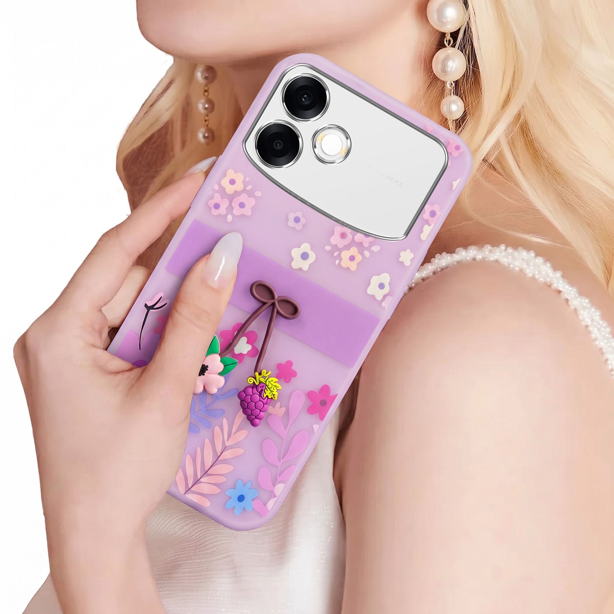 For Oppo F33 Pro 5G Back Cover Case (3D Cute Cartoons | Hard Back Side Soft | Matte Premium Finish | HD Printing)