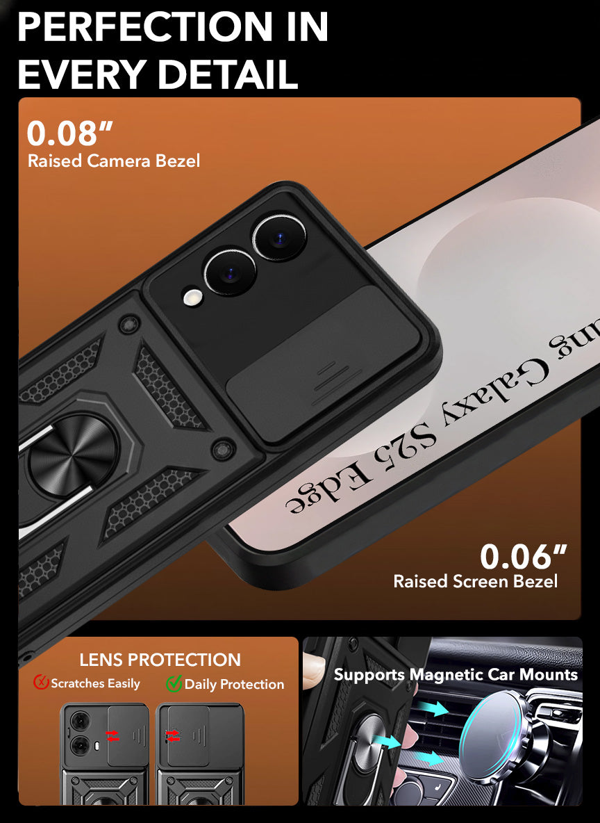 For Samsung Galaxy S25 Edge Back Cover Case (Hybrid Dual Armor Polycarbonate)