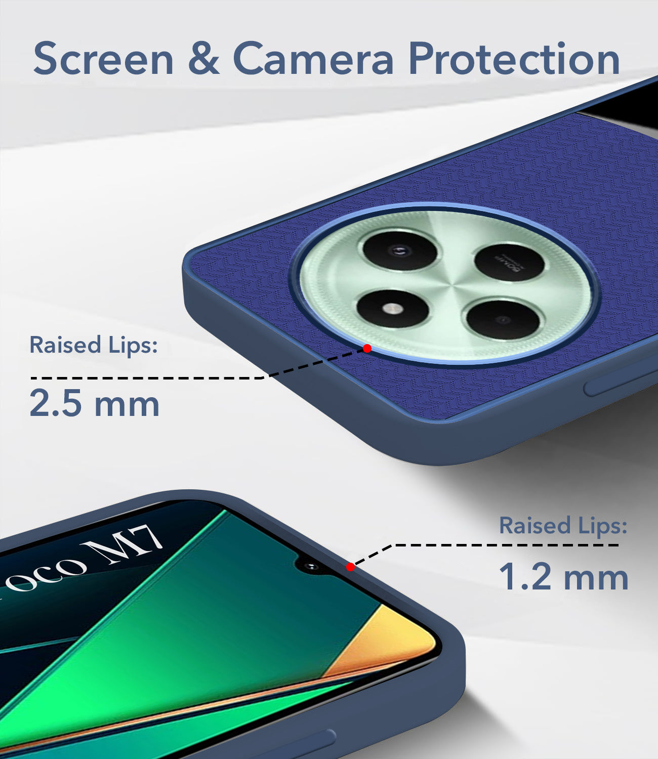 For Poco C75 | Poco M7 Silicone Finish Back Cover Case (Premium Minimalist Professional Feel | Camera Protection Bump)