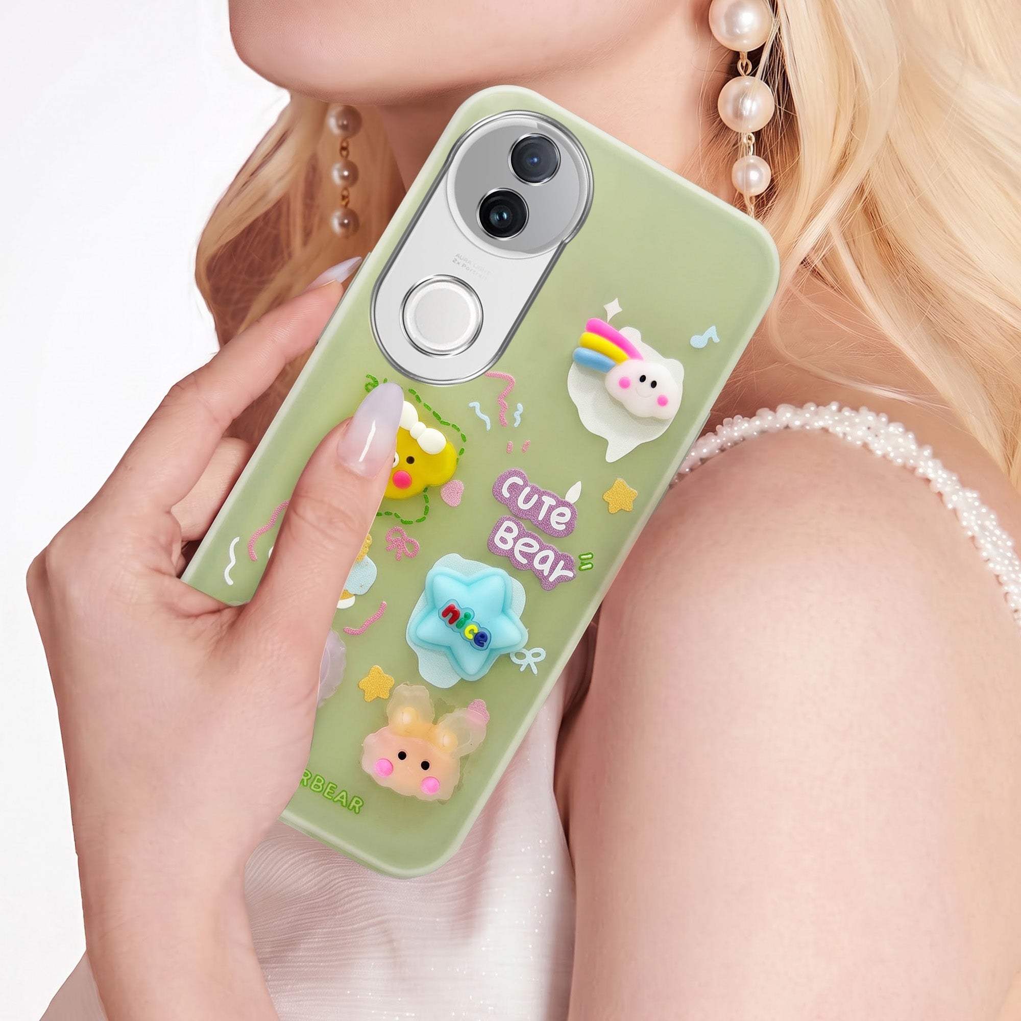 For Vivo iQOO Z10R Back Cover Case (3D Cute Cartoons | Hard Back Side Soft | Matte Premium Finish | HD Printing)