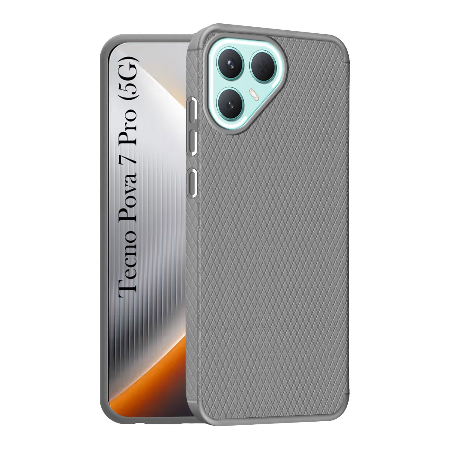 For Tecno Pova 7 Pro 5G Back Cover Case Liquid Silicone (Camera Protection | Side Grip Texture | Soft and Flexible)