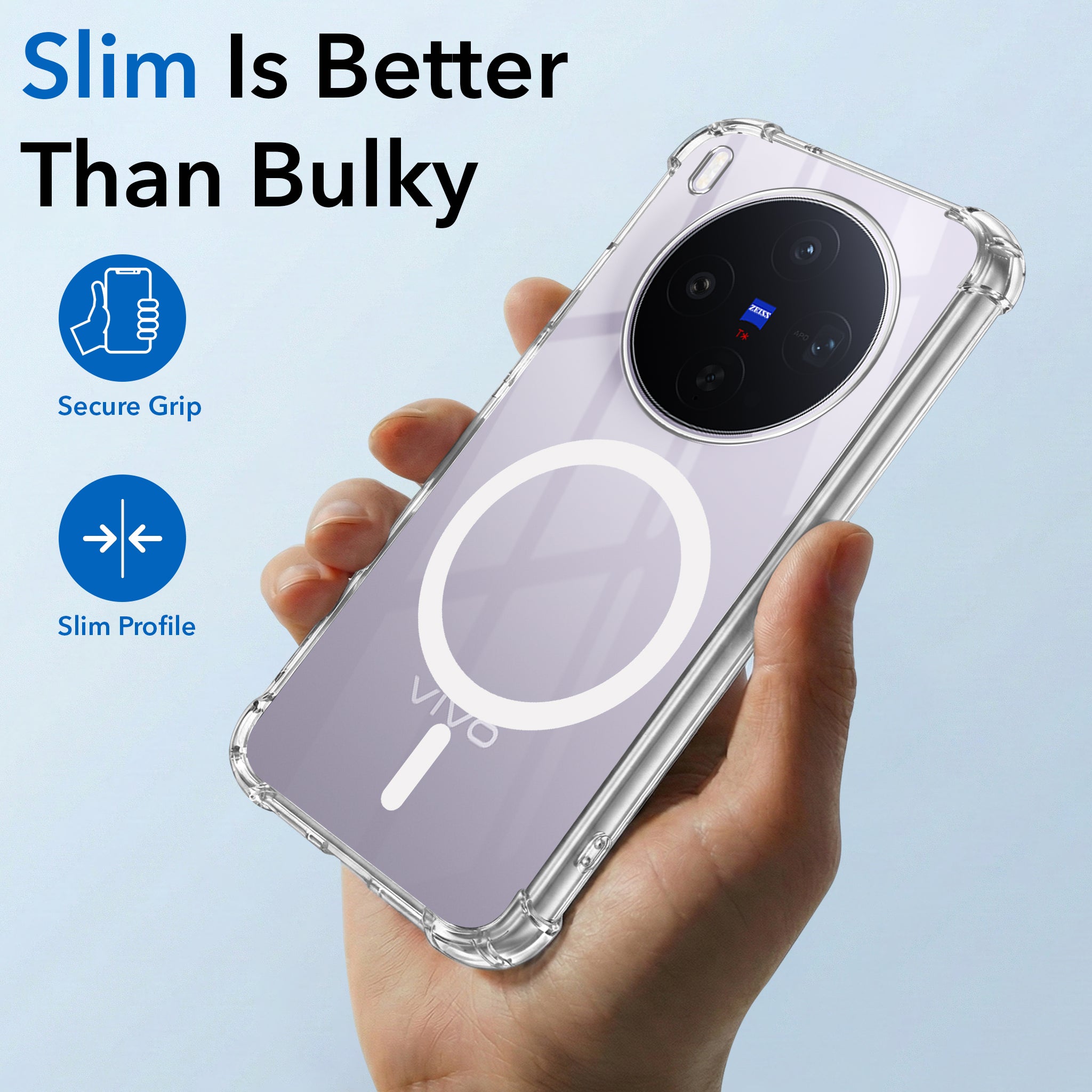 For Vivo X300 5G Back Cover Shockproof Crystal-Clear (Magsafe Wireless Support | Drop & Camera Protection | Hard Polycarbonate)