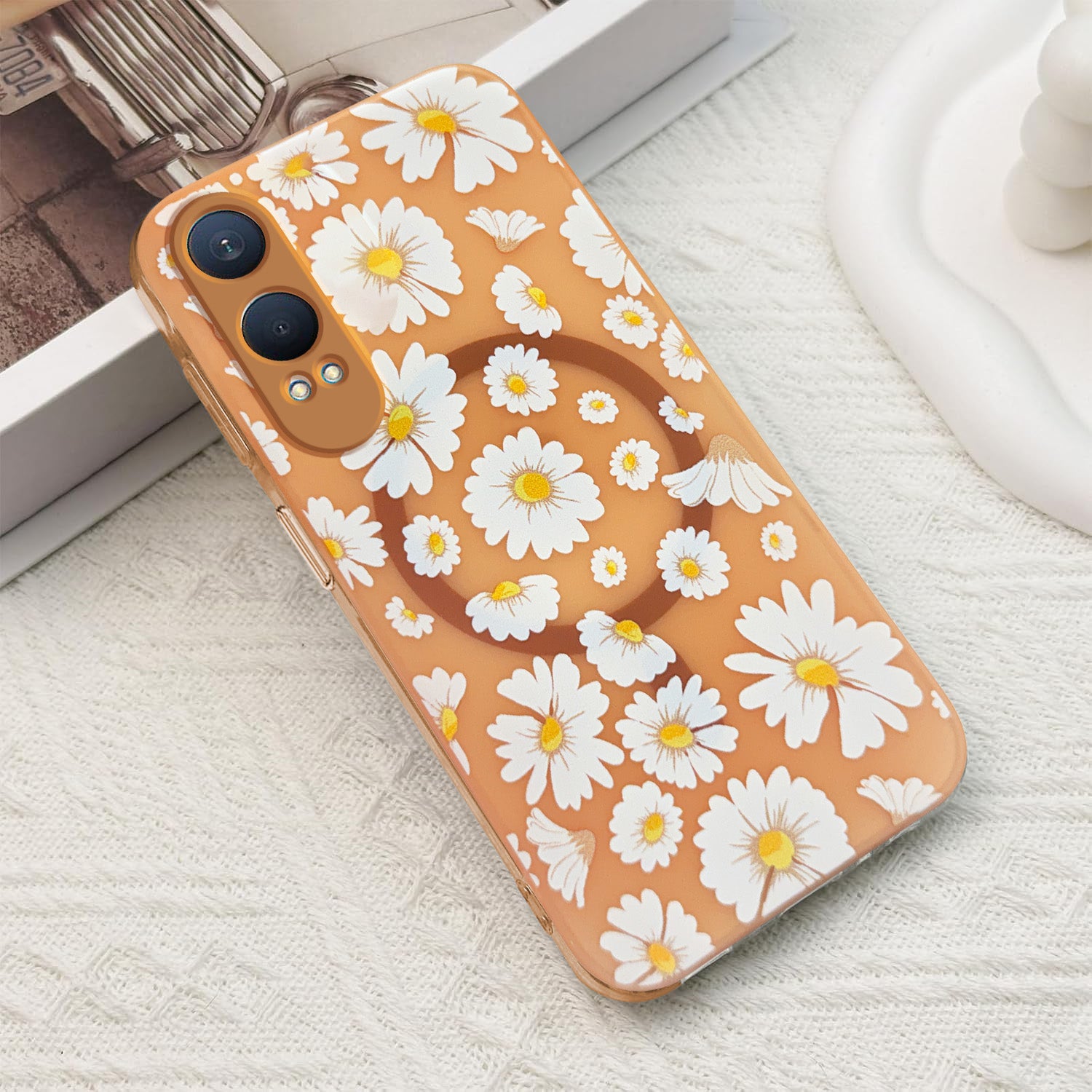 For OnePlus Nord CE 4 Lite Back Cover Case (Cute Floral Design | Flower Print for Girls | MagSafe Compatible Wireless Charging)