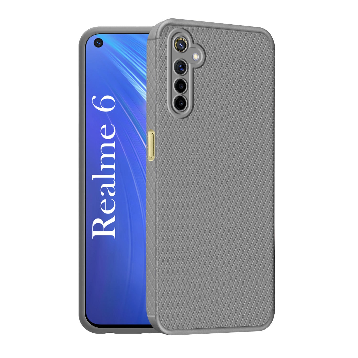 For Realme 6 Back Cover Case Liquid Silicone (Camera Protection | Side Grip Texture | Soft and Flexible)